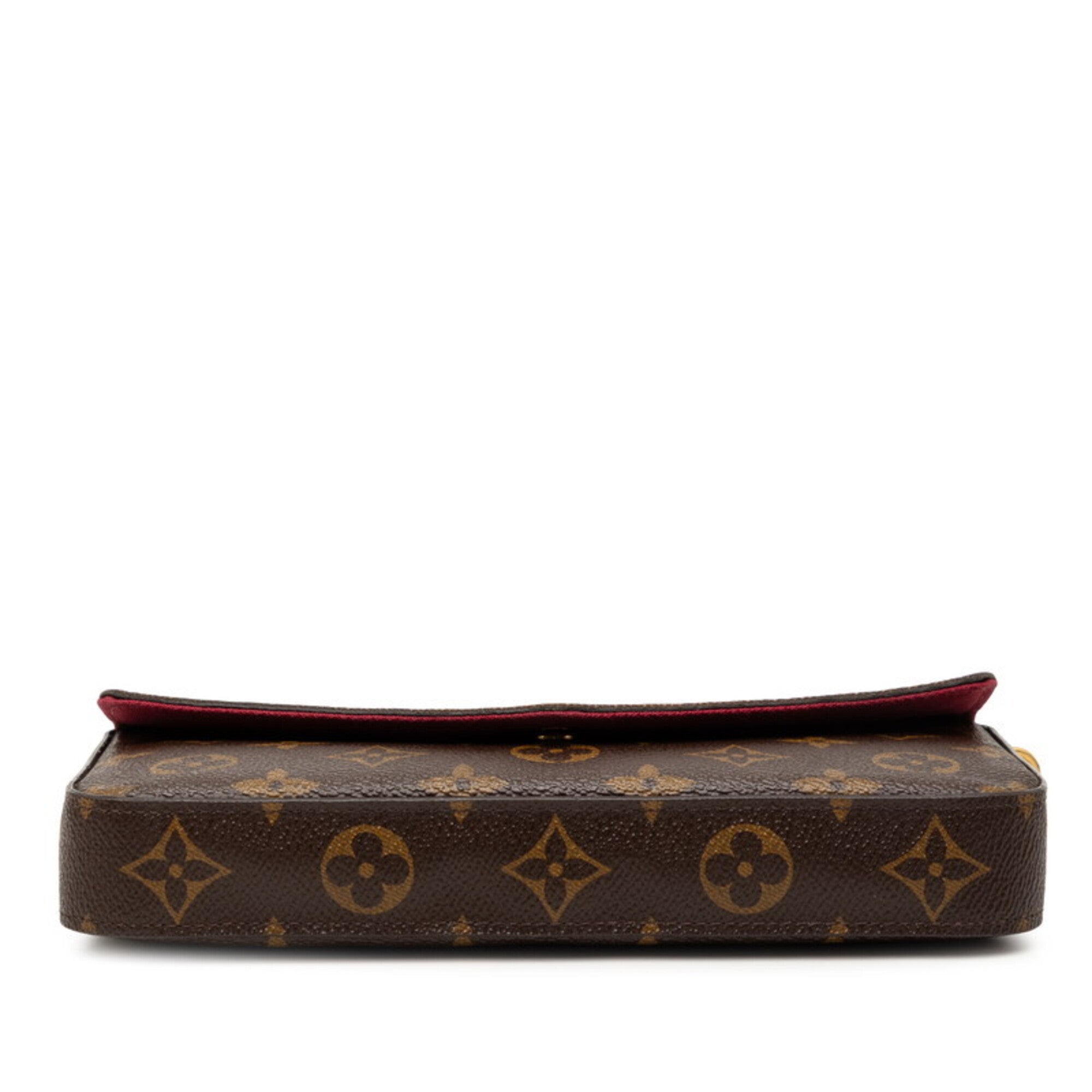Louis Vuitton Monogram Brown Fuchsia Pvc Leather Pochette Pouch Shoulder Bag (Pre-Owned)