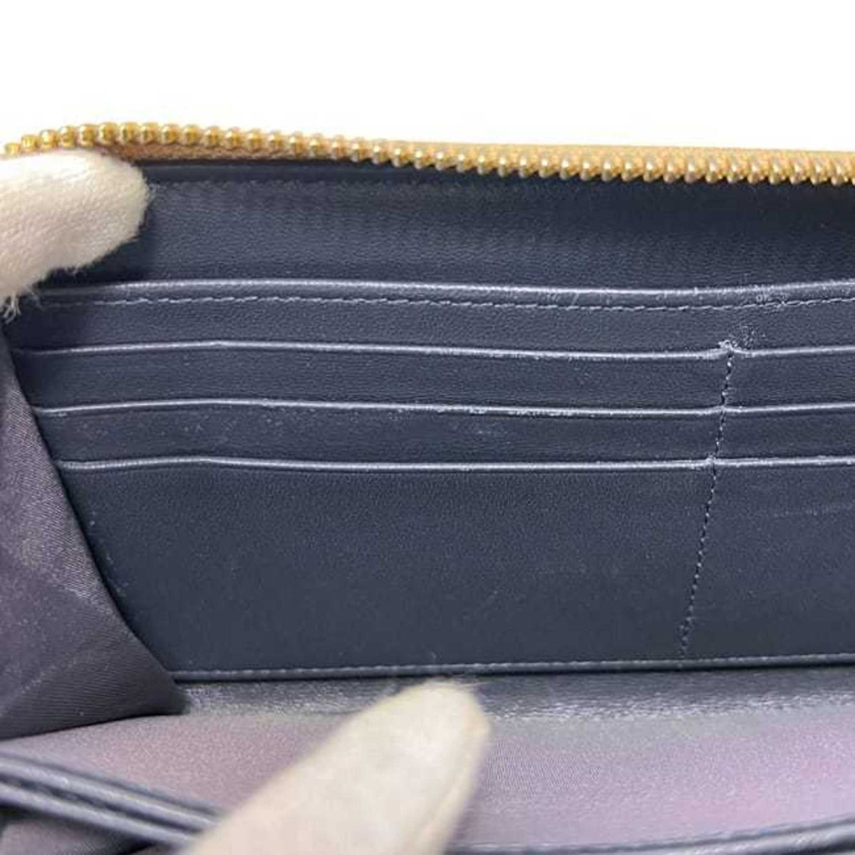 Christian Dior Gold Leather Long Wallet (Bi-Fold) (Pre-Owned)