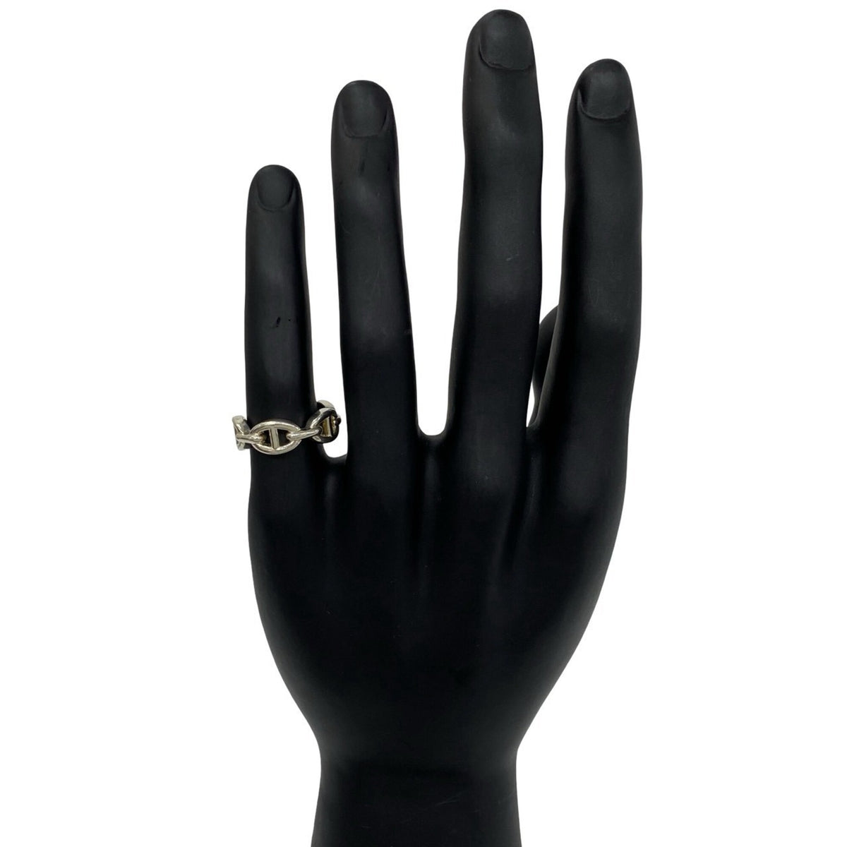 Hermes Silver Silver 925 Band Ring (Pre-Owned)