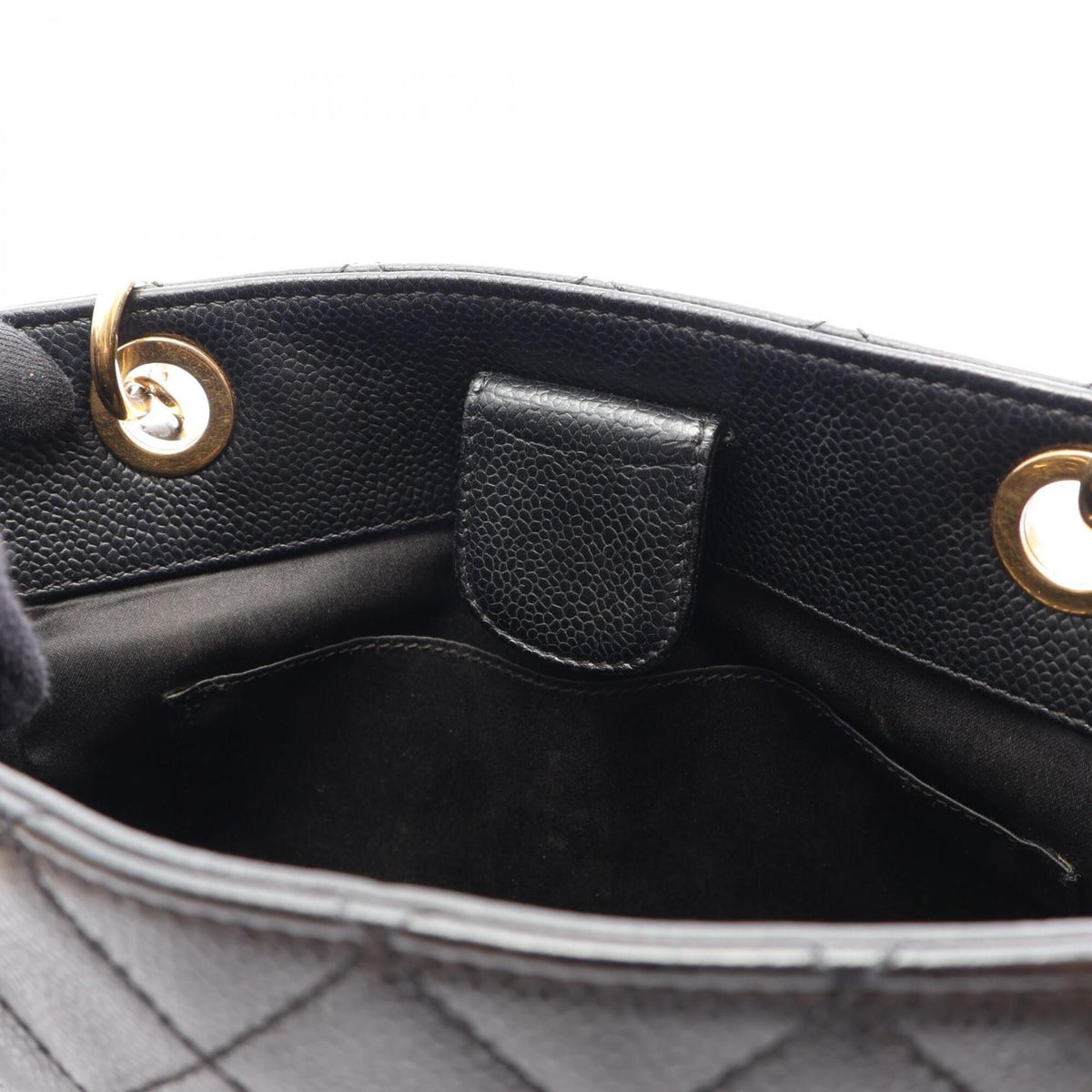 Chanel Black Grained Calfskin Handbag Tote Bag (Pre-Owned)