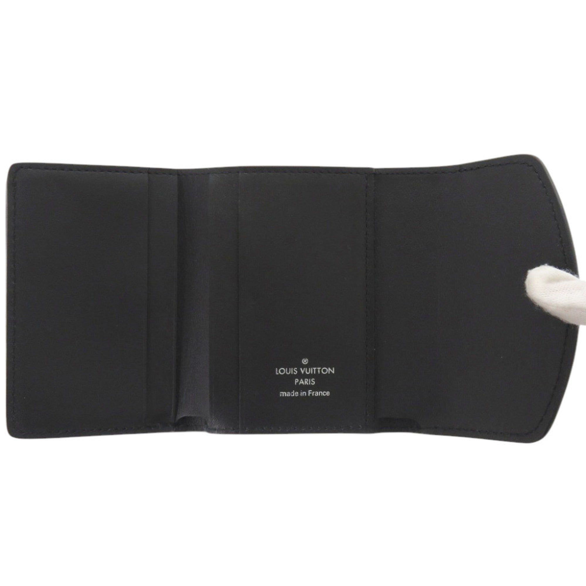 Louis Vuitton Black Noir Mahina Leather Wallet (Tri-Fold) (Pre-Owned)