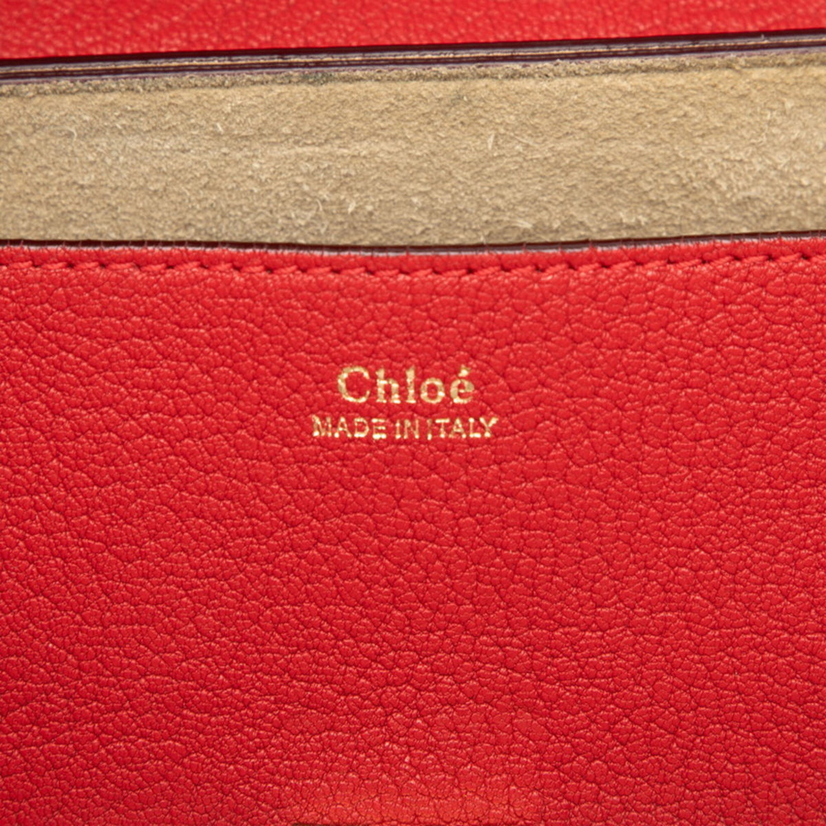Chloé Gold Red Color Leather Shoulder Bag (Pre-Owned)