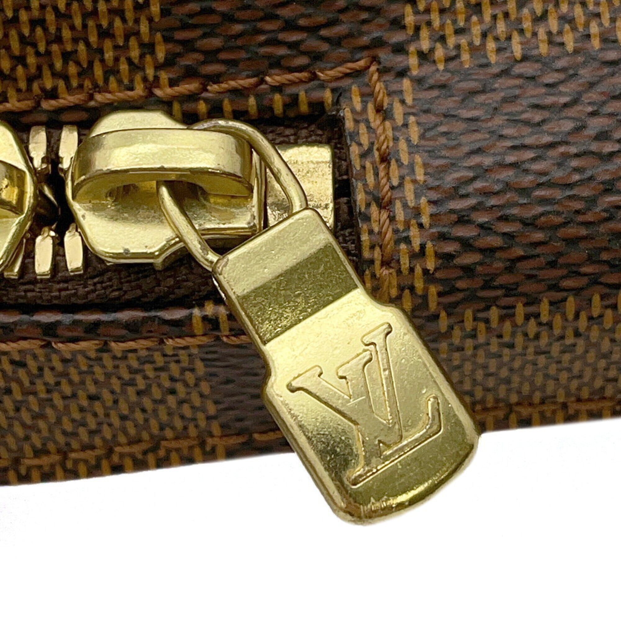 Louis Vuitton Brown Damier Canvas Ebene Damier Canvas Handbag Pouch Shoulder Bag Sling Bag (Pre-Owned)
