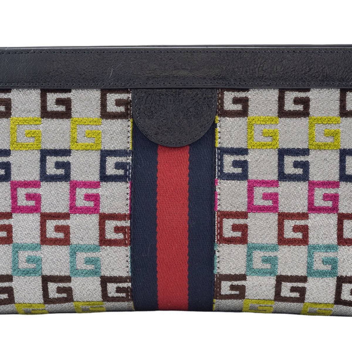 Gucci Multi-Color Canvas Leather Shoulder Bag (Pre-Owned)