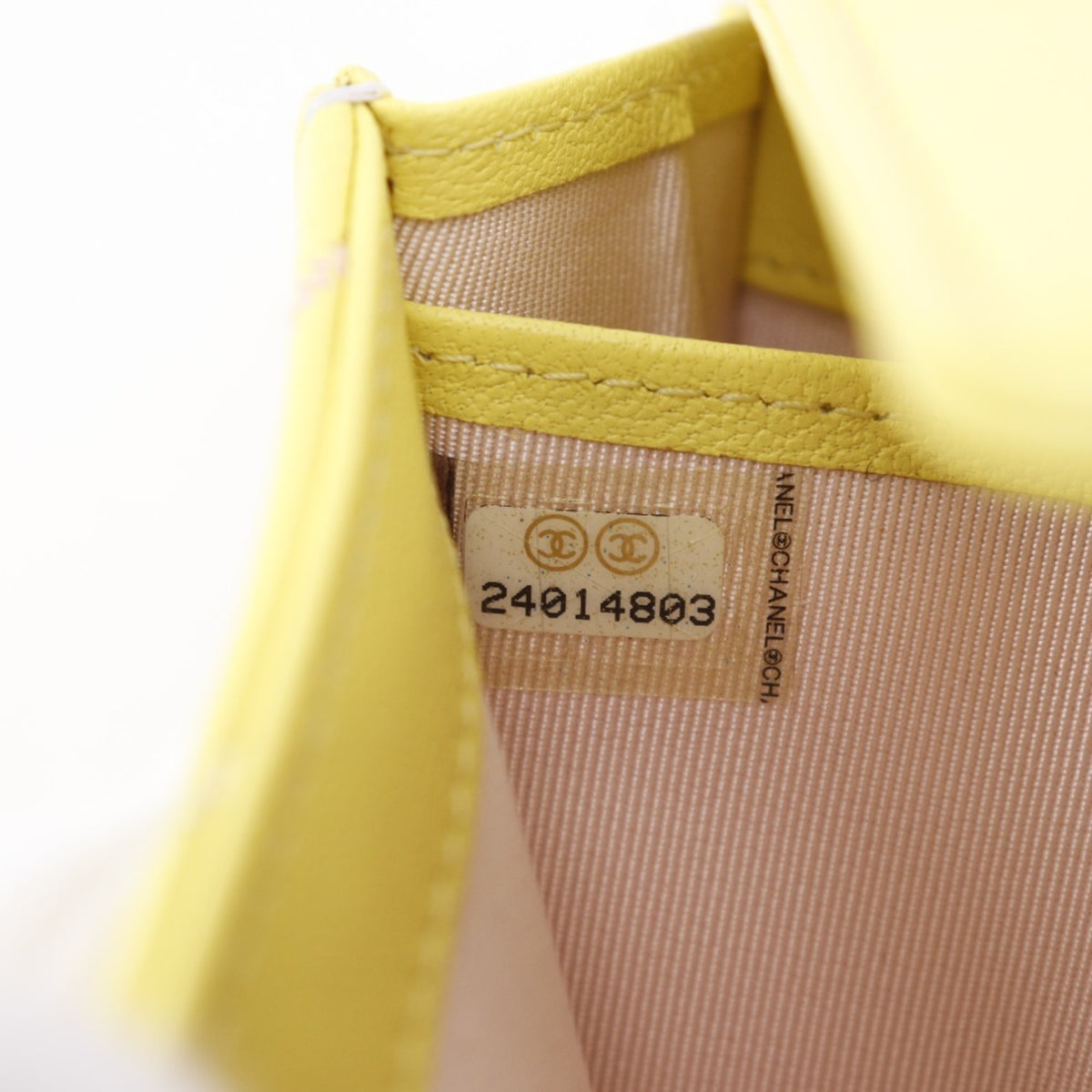 Chanel Yellow Leather Long Wallet (Bi-Fold) (Pre-Owned)