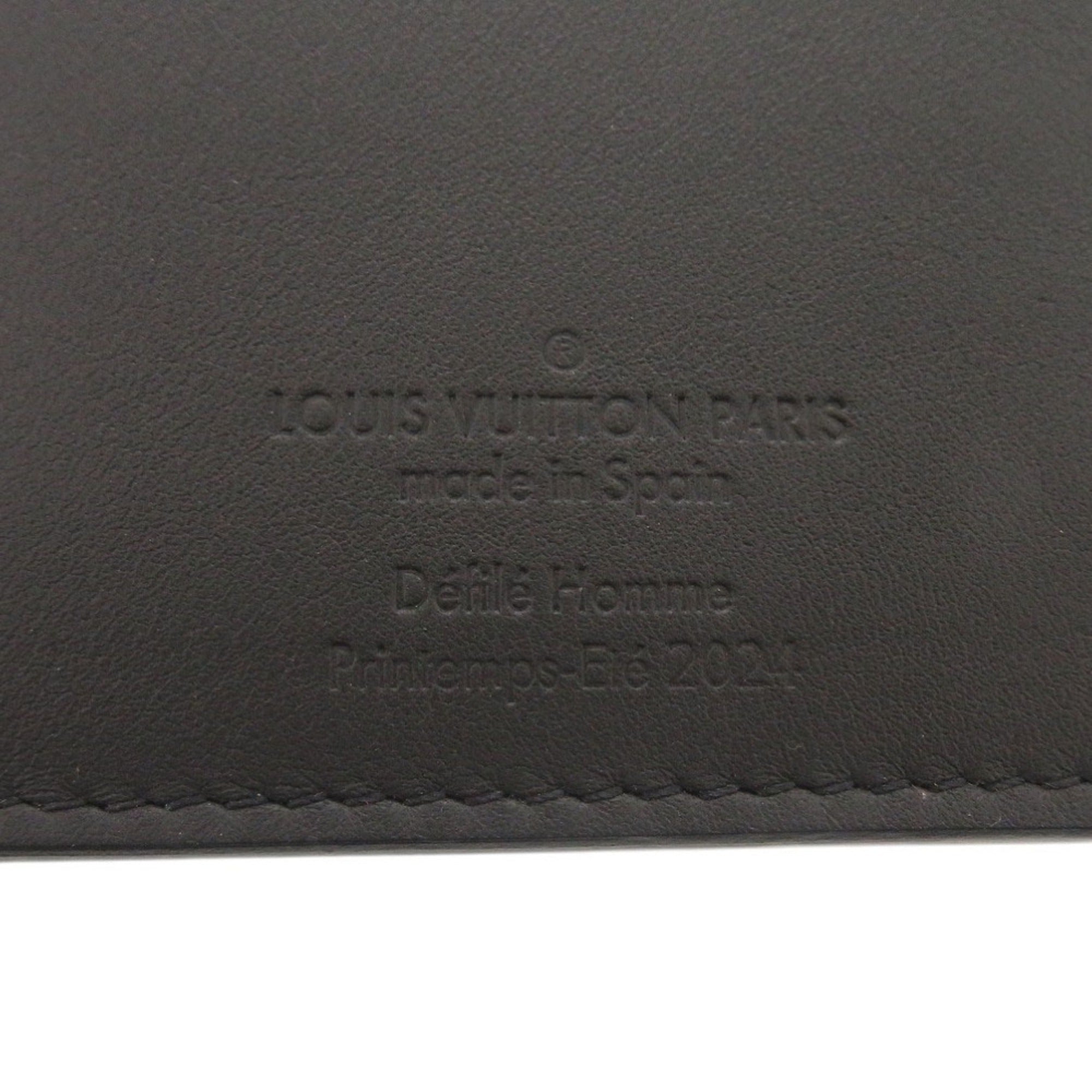Louis Vuitton Black Leather Long Wallet (Bi-Fold) (Pre-Owned)