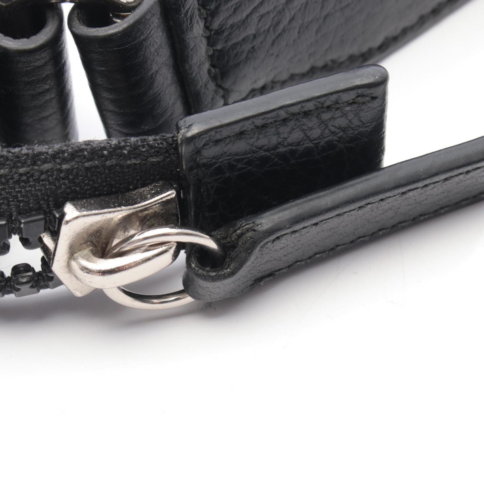 Gucci Black Leather Nylon Canvas Handbag Shoulder Bag (Pre-Owned)