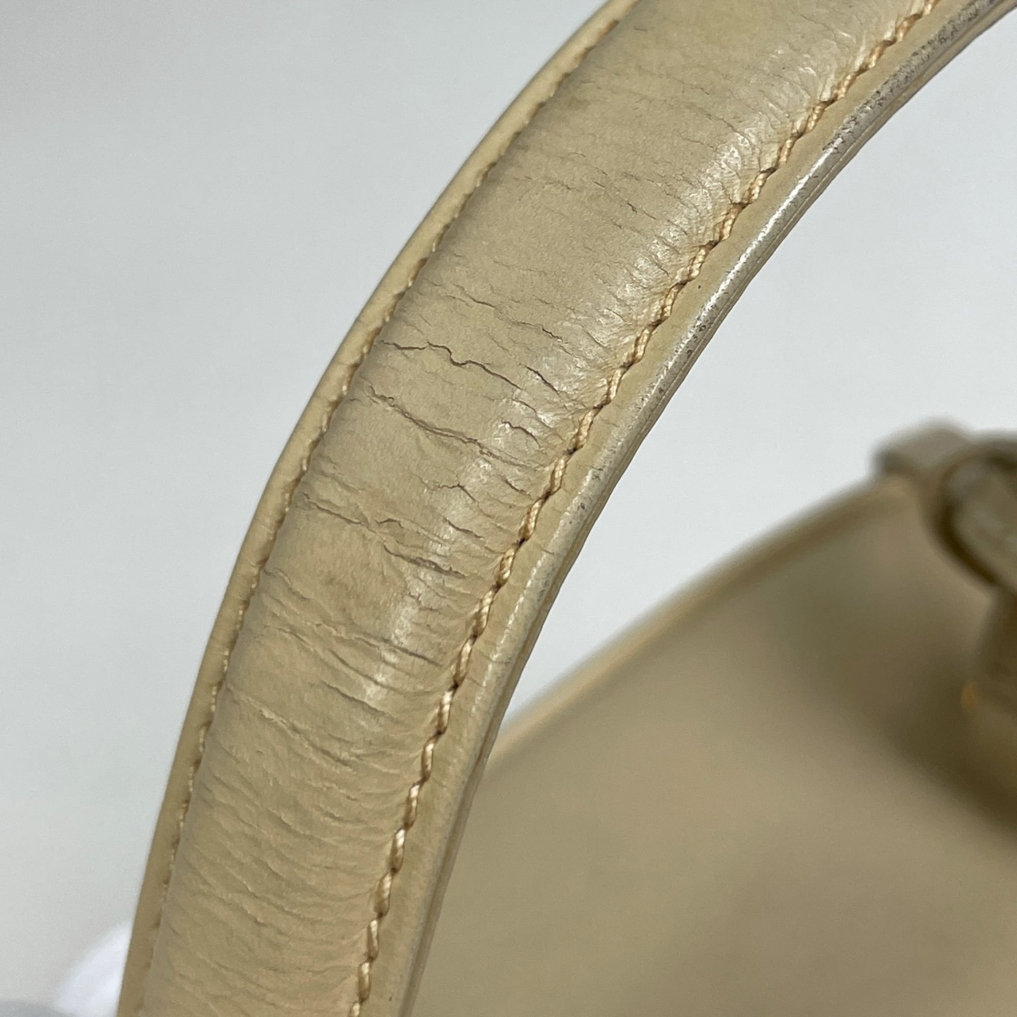 Gucci Beige Leather Handbag Vanity Bag (Pre-Owned)
