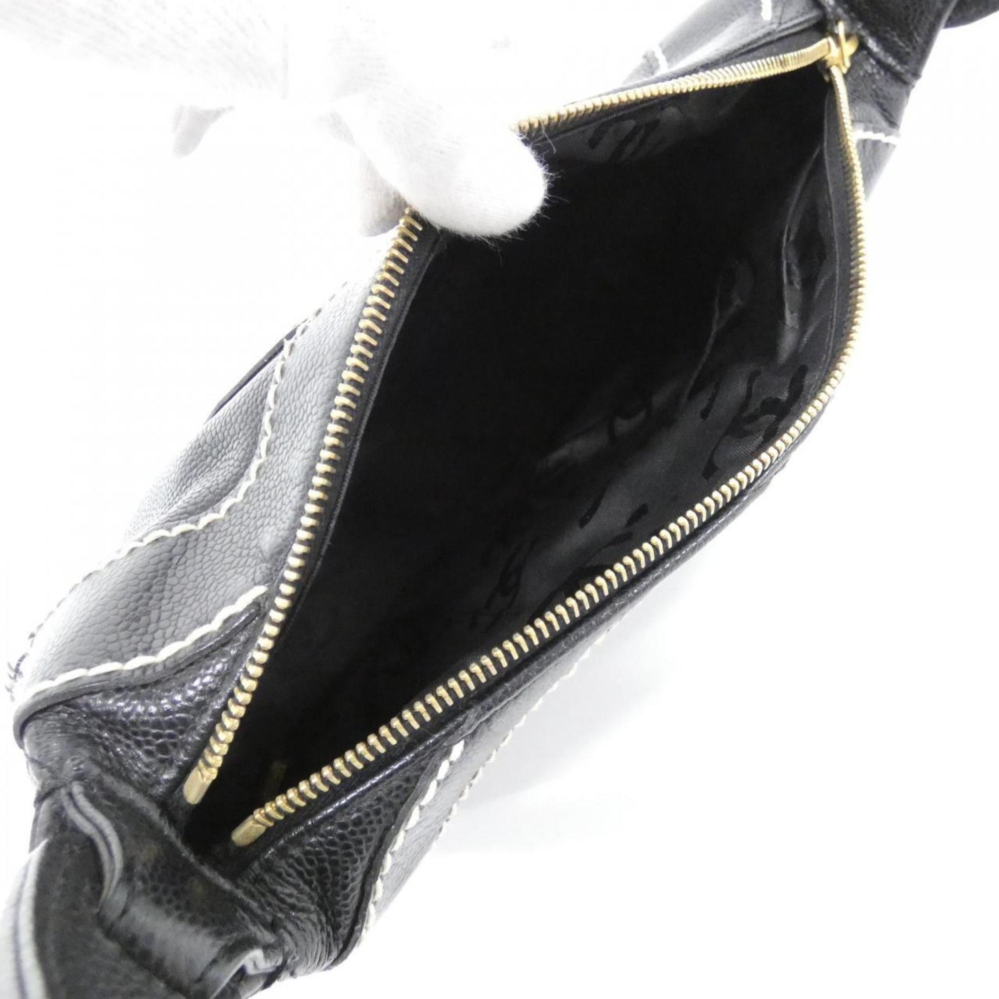 Chanel Black Grained Calfskin Shoulder Bag (Pre-Owned)