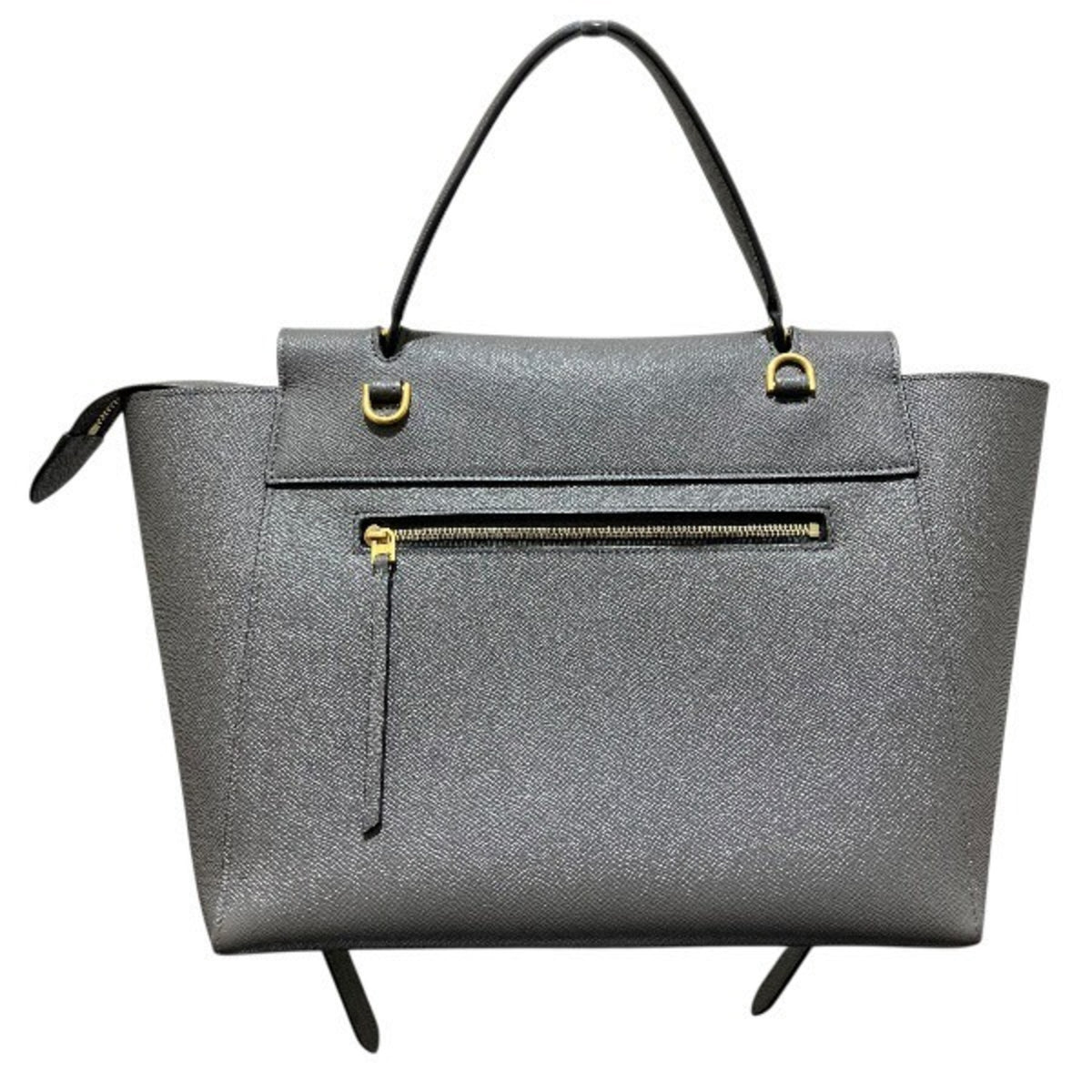 Celine Gray Leather Handbag Shoulder Bag (Pre-Owned)