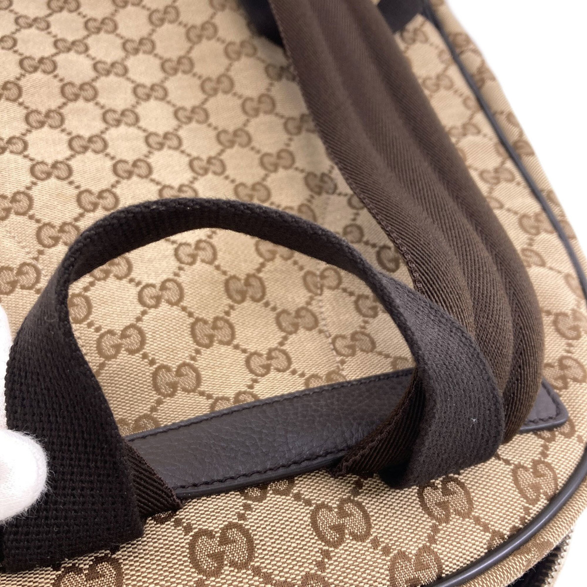 Gucci Brown Canvas Backpack (Pre-Owned)