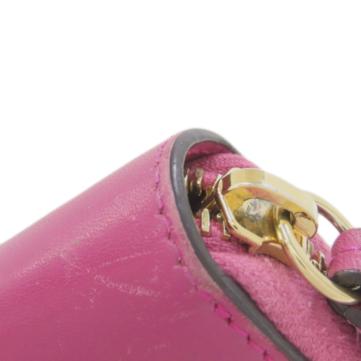 Gucci Pink Leather Long Wallet (Bi-Fold) (Pre-Owned)