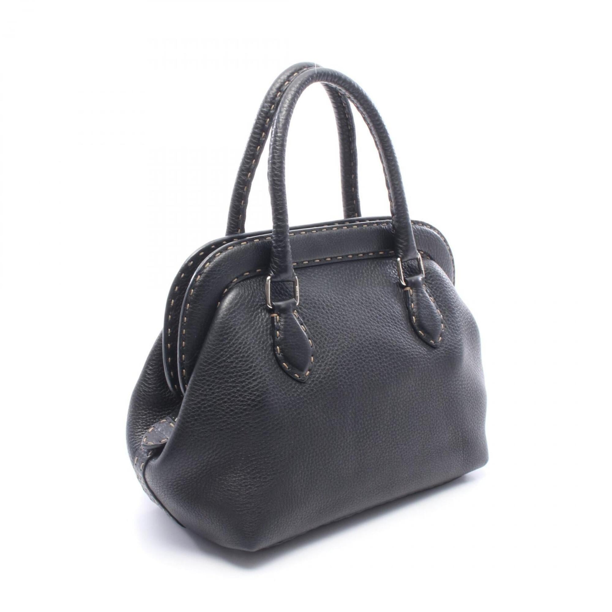 Fendi Selleria Black Leather Handbag (Pre-Owned)