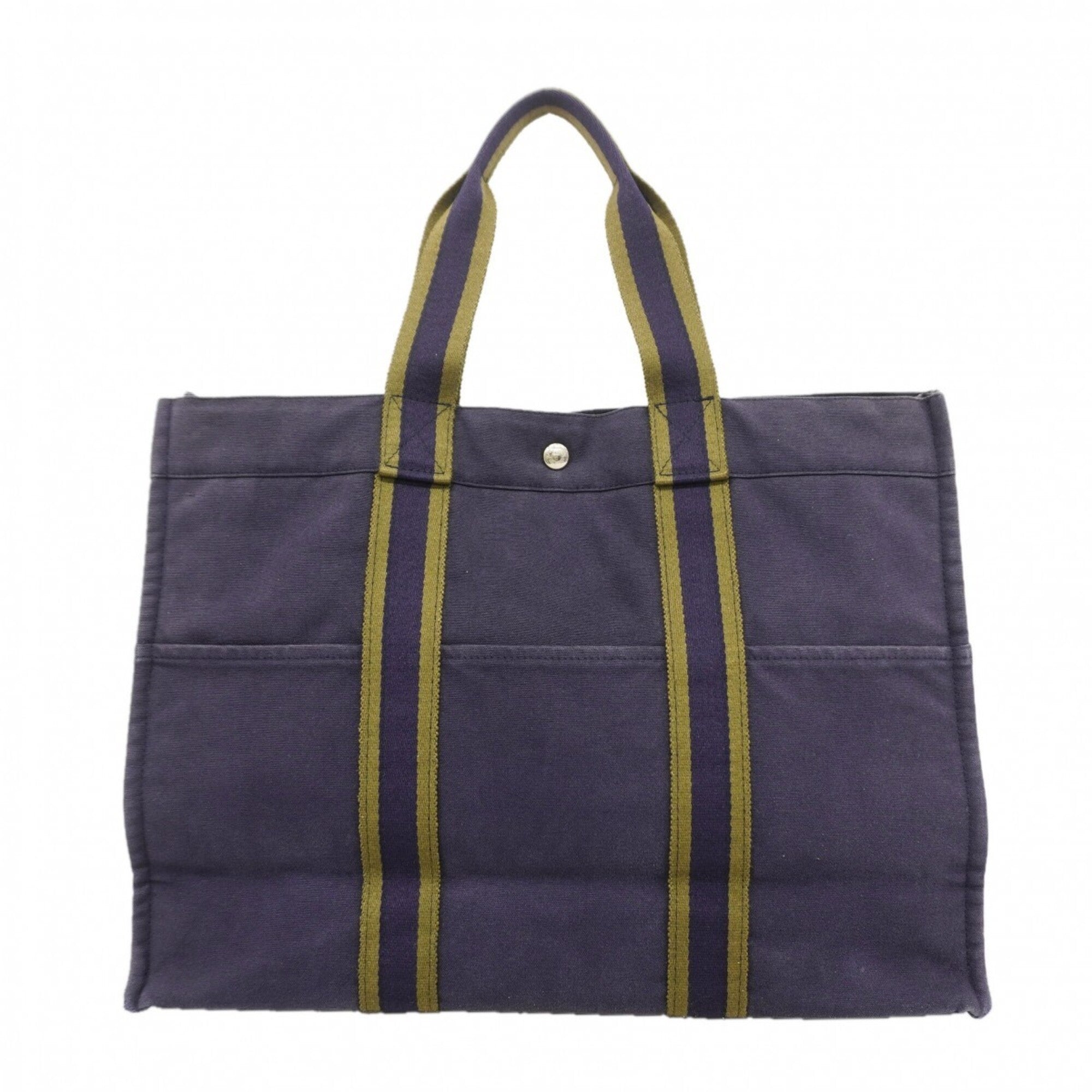 Hermes Navy Canvas Tote Bag (Pre-Owned)