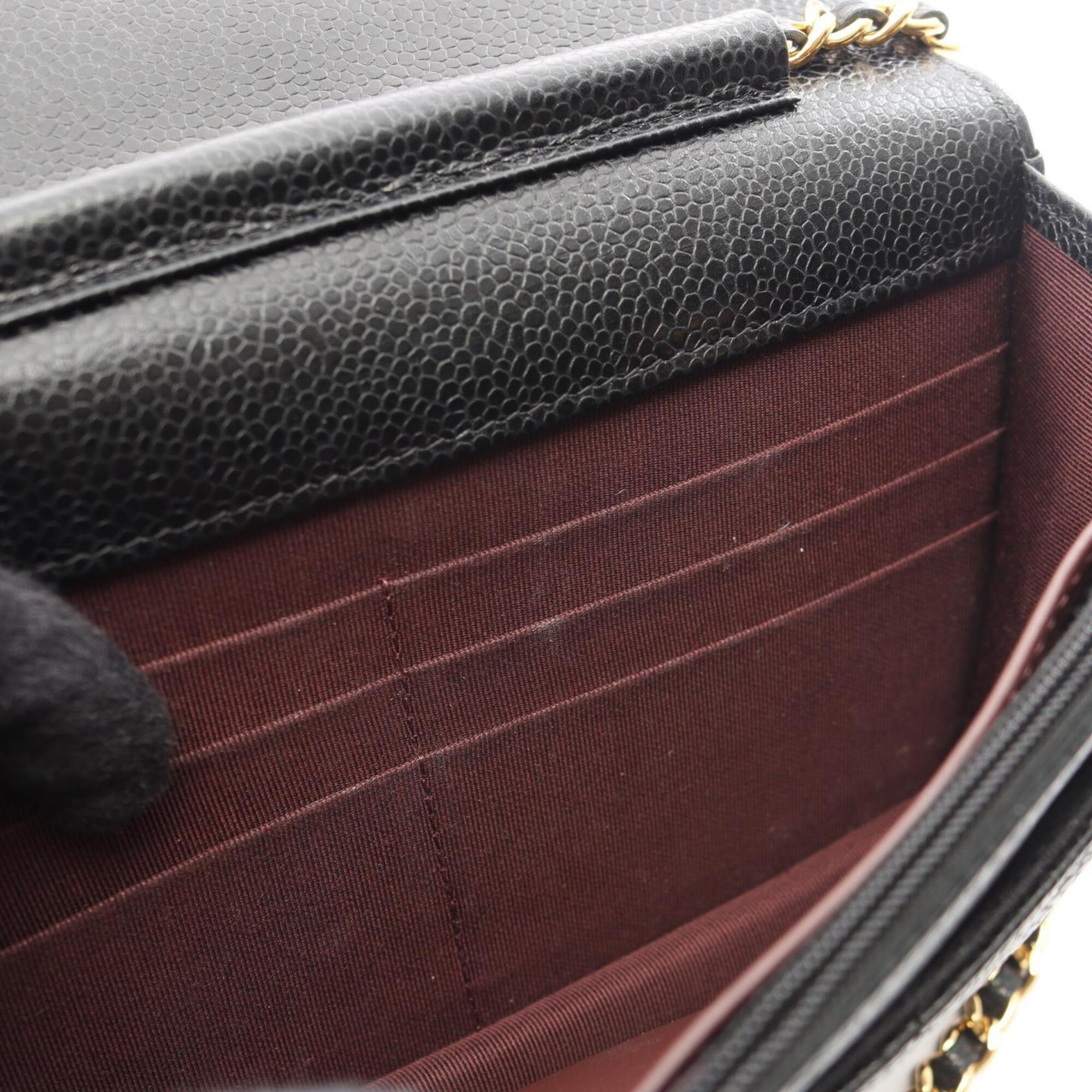 Chanel Black Grained Calfskin Handbag Shoulder Bag (Pre-Owned)