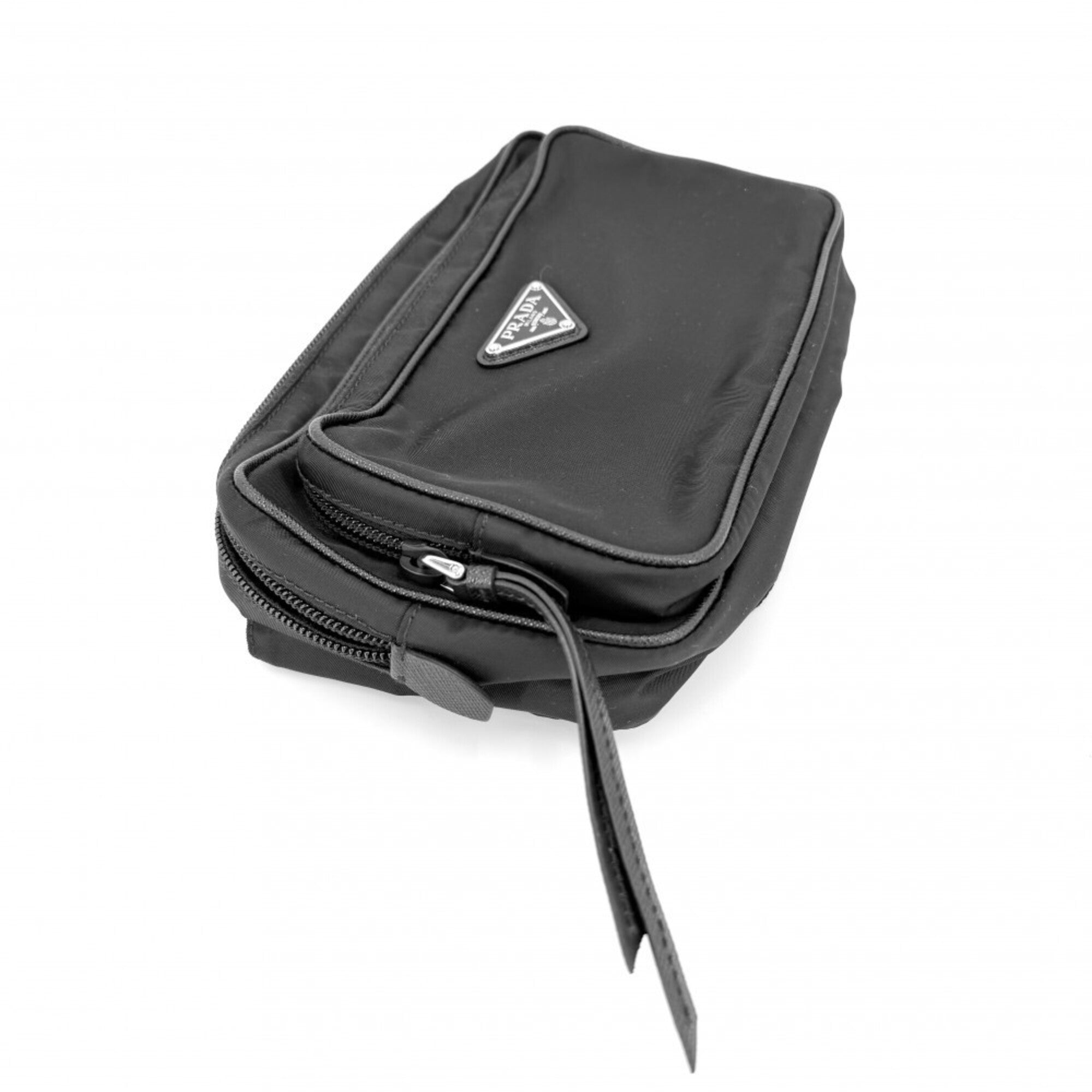Prada Black White Nylon Shoulder Bag Sling Bag (Pre-Owned)
