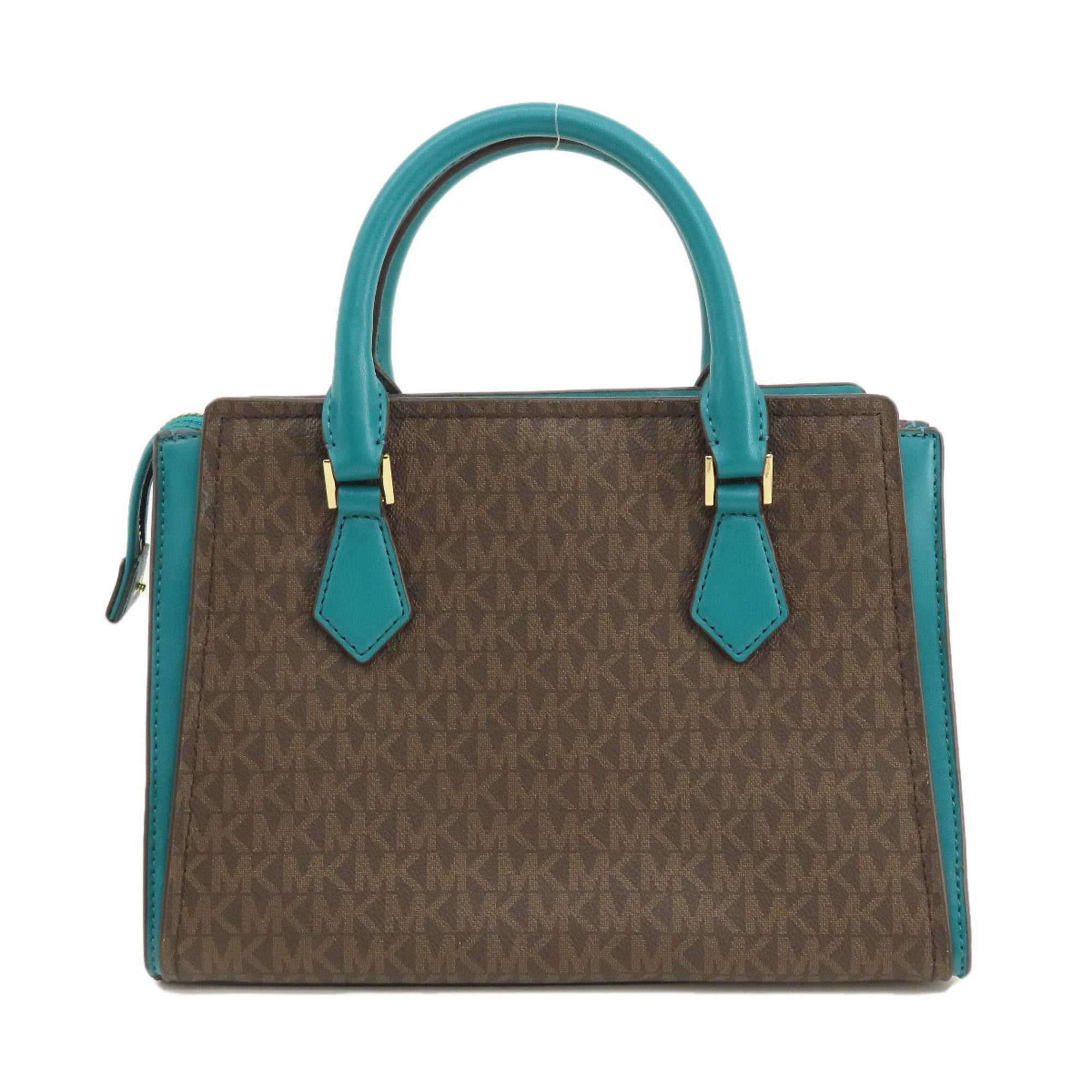 Michael Kors Brown Leather Coated Canvas Handbag (Pre-Owned)