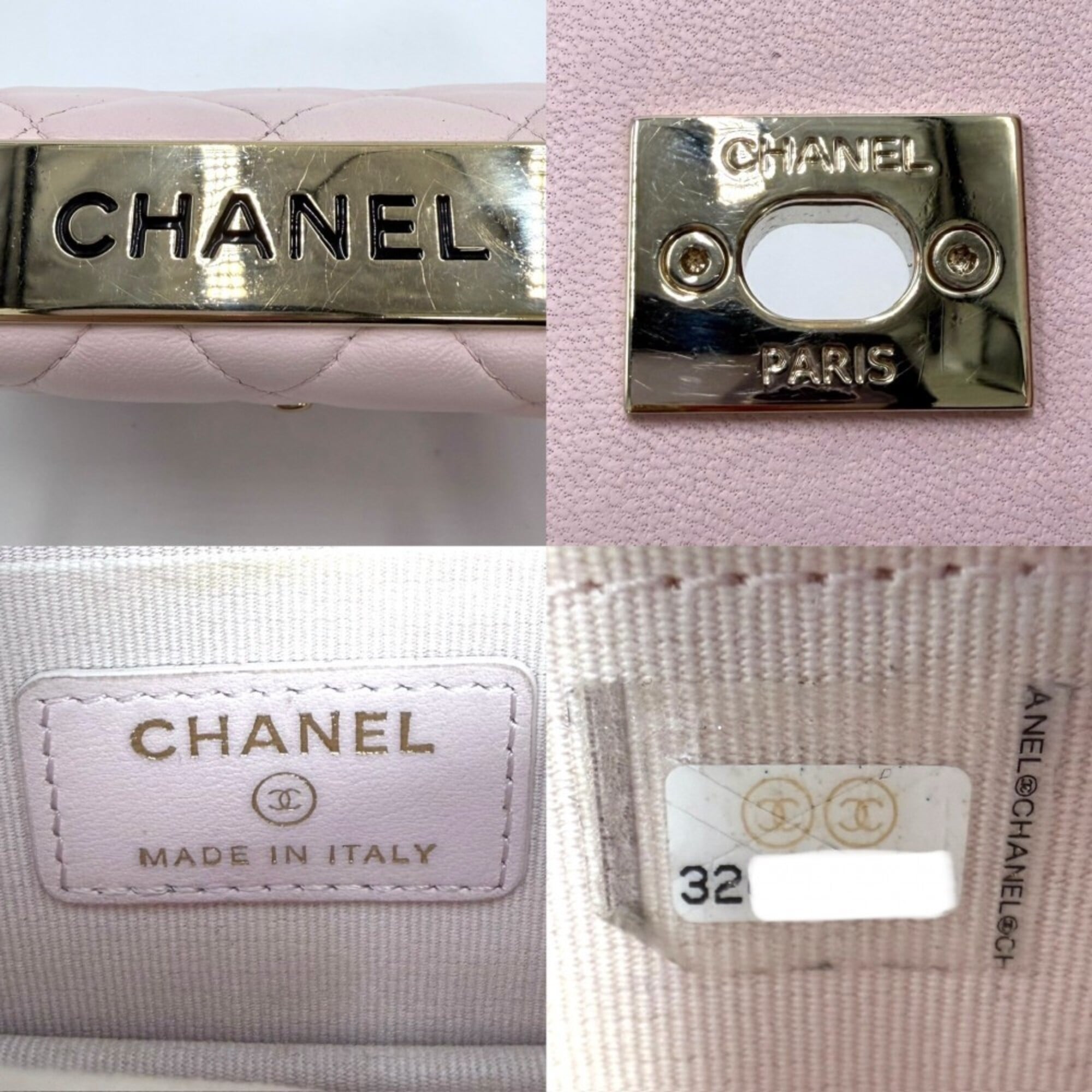 Chanel Pink Leather Chain/Shoulder Wallet (Pre-Owned)