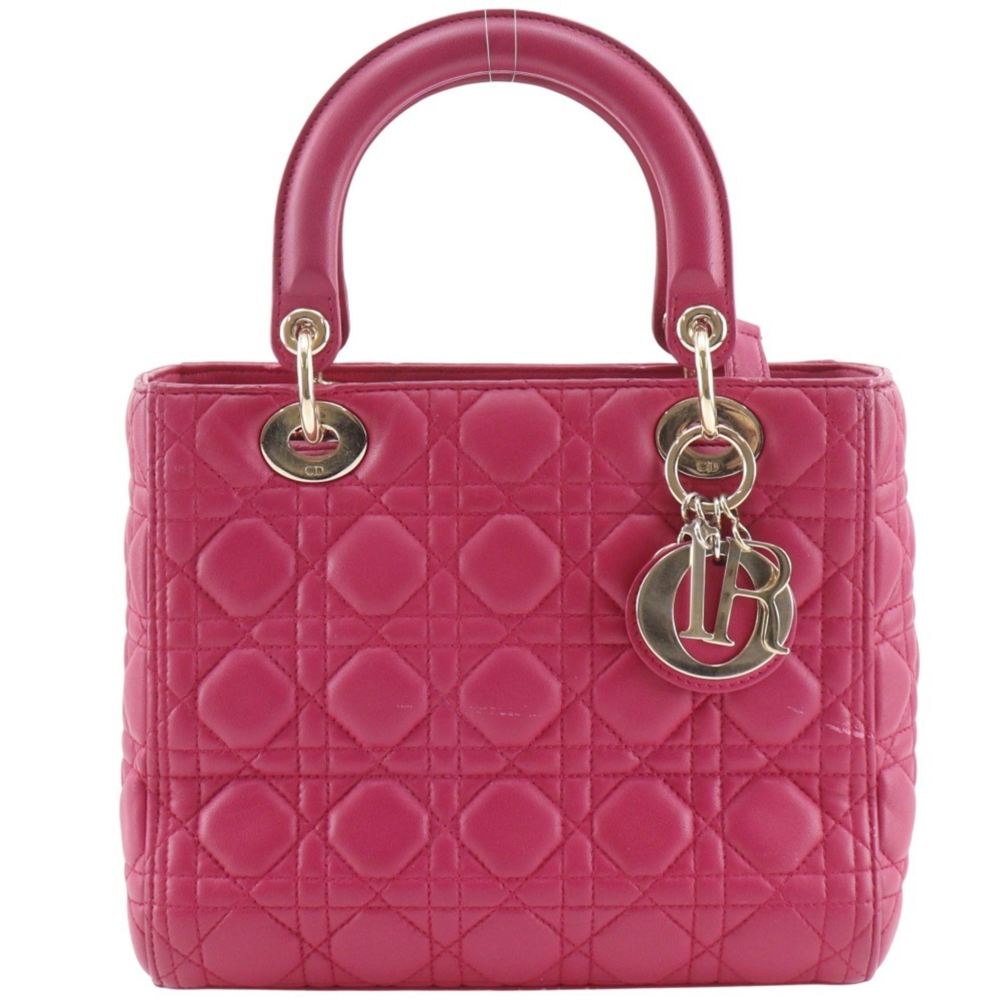 Christian Dior Lady Dior Pink Leather Handbag (Pre-Owned)