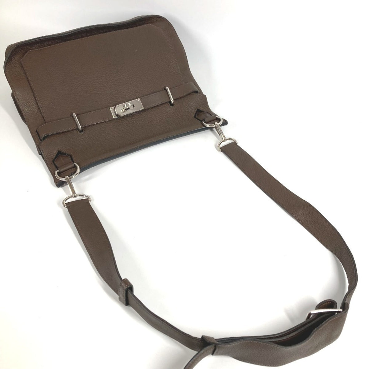 Hermes Jypsiere Dark Brown Taurillon Clemence Leather Shoulder Bag (Pre-Owned)
