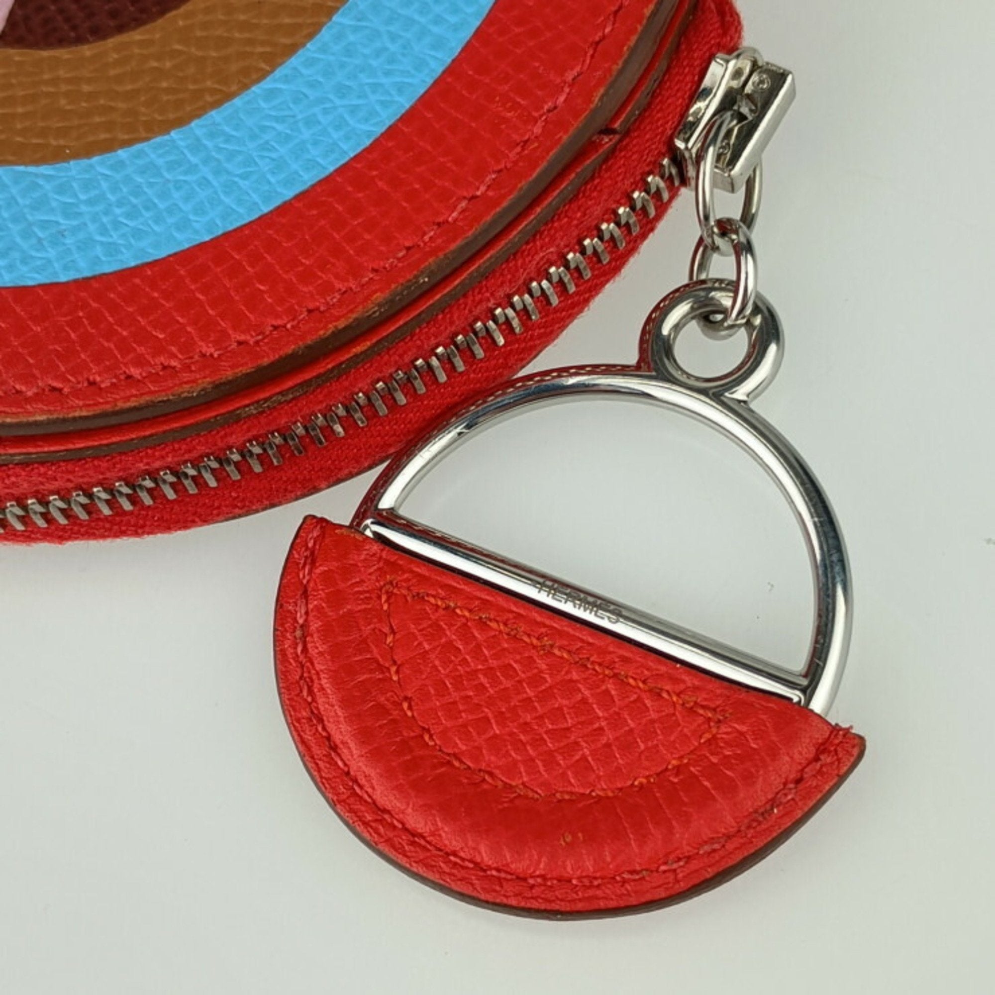 Hermes Multi-Color Red Color Epsom Leather Coin Purse/Coin Case (Pre-Owned)