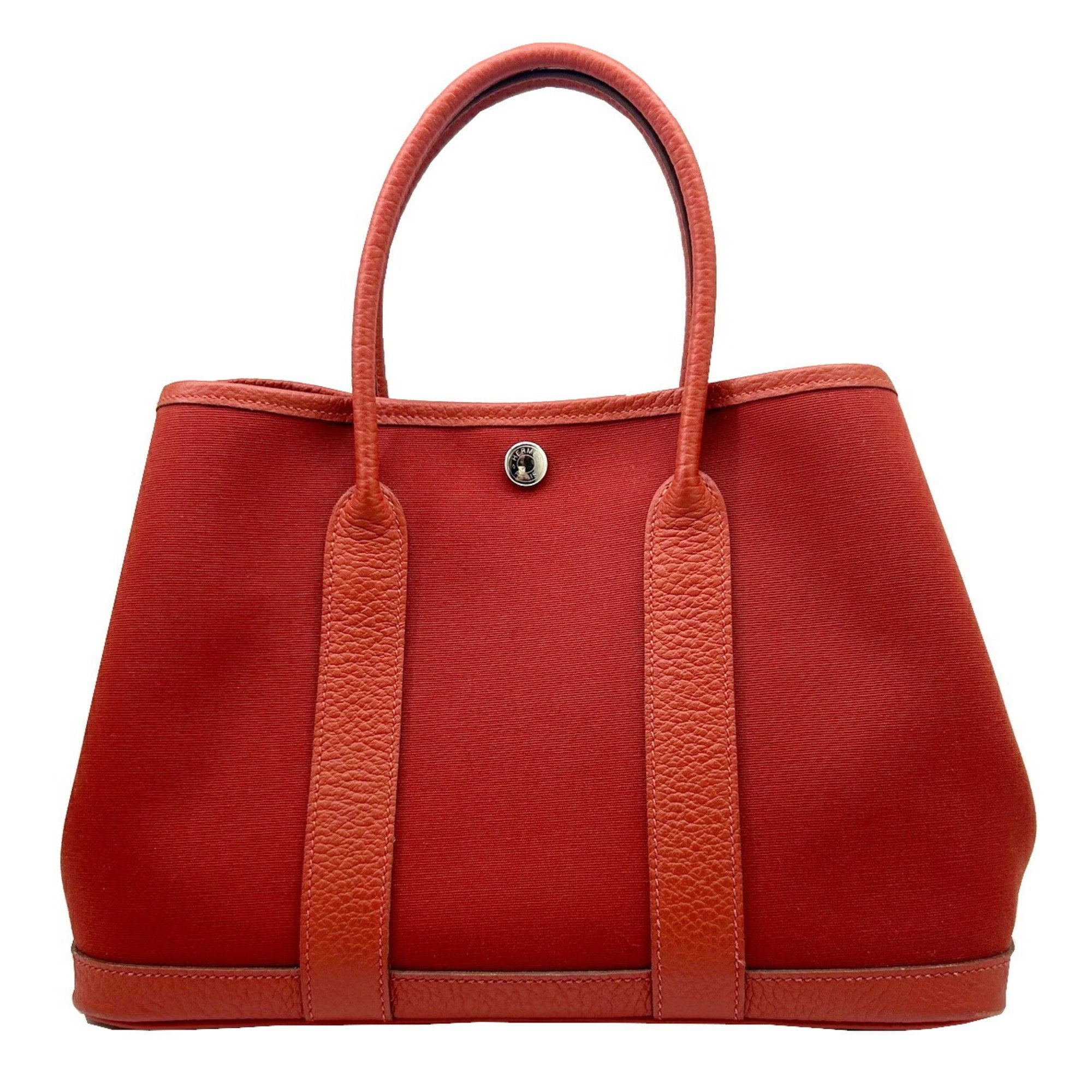 Hermes Red Color Toile H Tote Bag (Pre-Owned)
