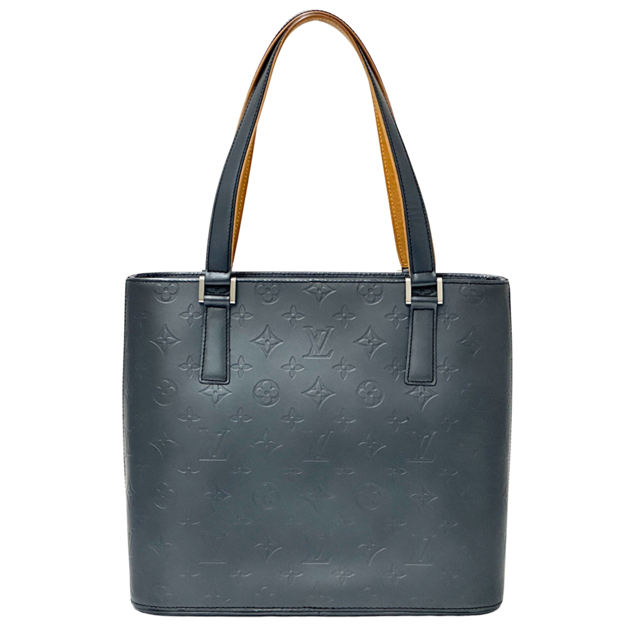 Louis Vuitton Blue Monogram Mat Handbag Tote Bag (Pre-Owned)