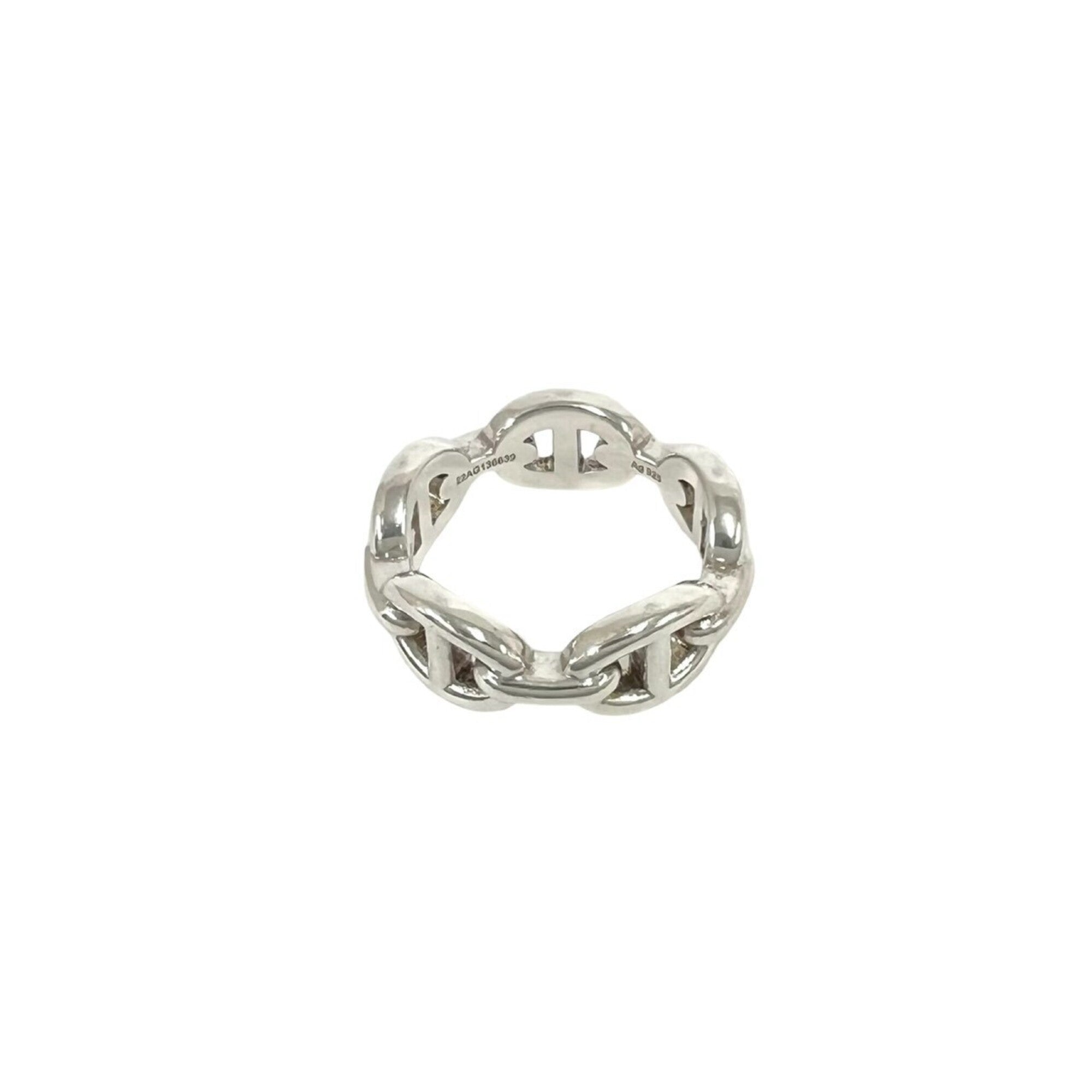 Hermes Silver Silver 925 Band Ring (Pre-Owned)