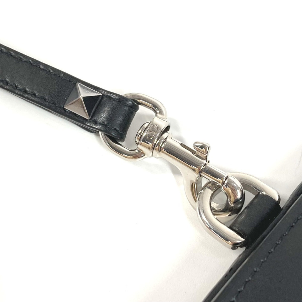 Valentino Black Yellow Leather Coin Purse/Coin Case (Pre-Owned)