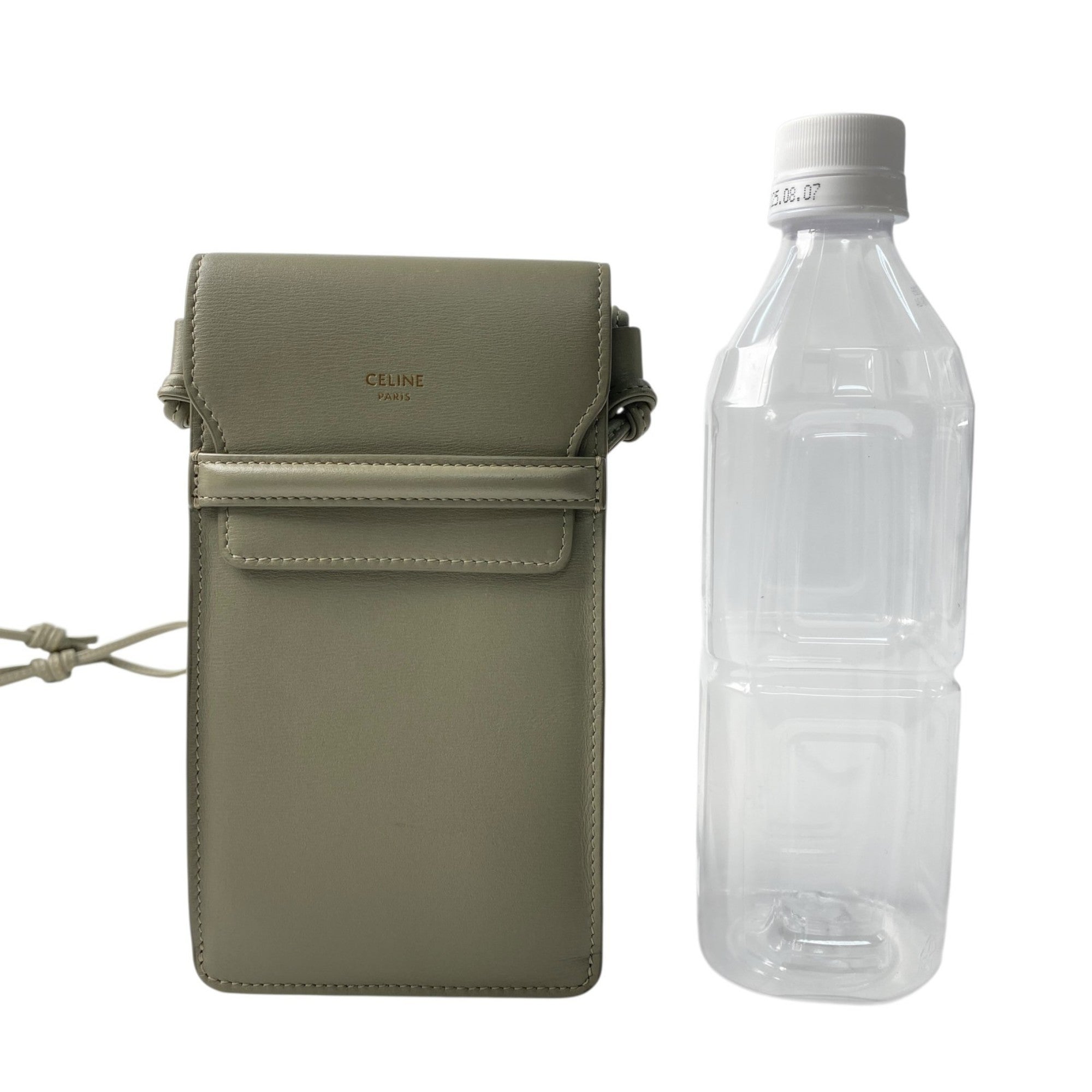 Celine Gray Khaki Leather Phone Wallet (Pre-Owned)