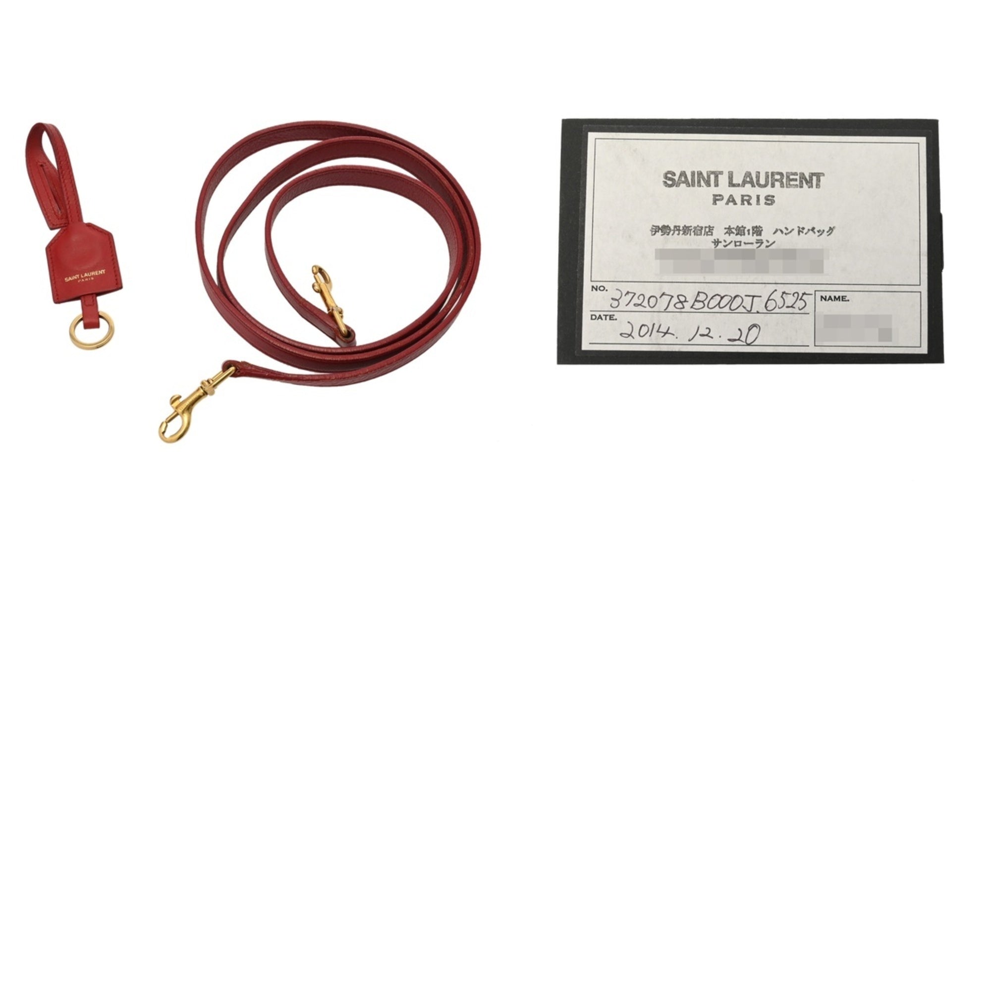 Saint Laurent Red Color Leather Handbag (Pre-Owned)