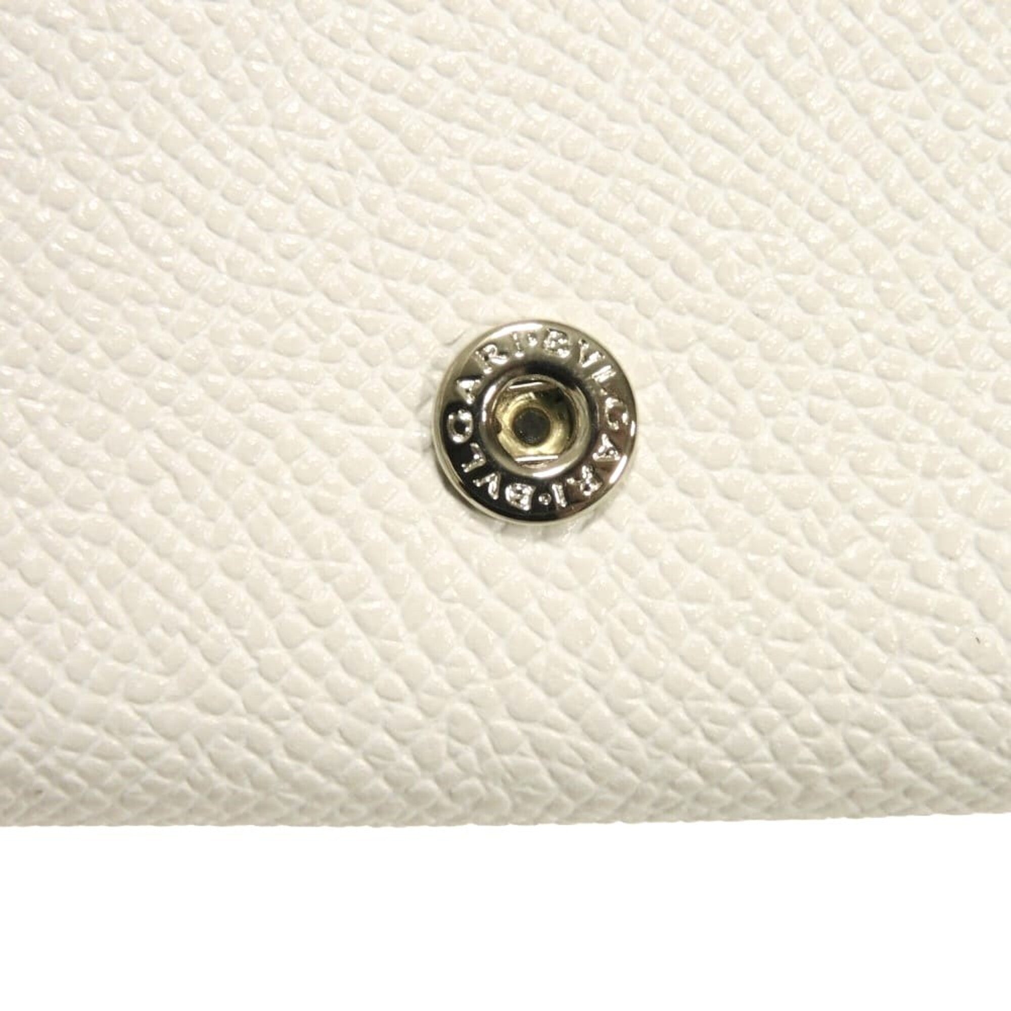 Bvlgari White Leather Wallet (Tri-Fold) (Pre-Owned)