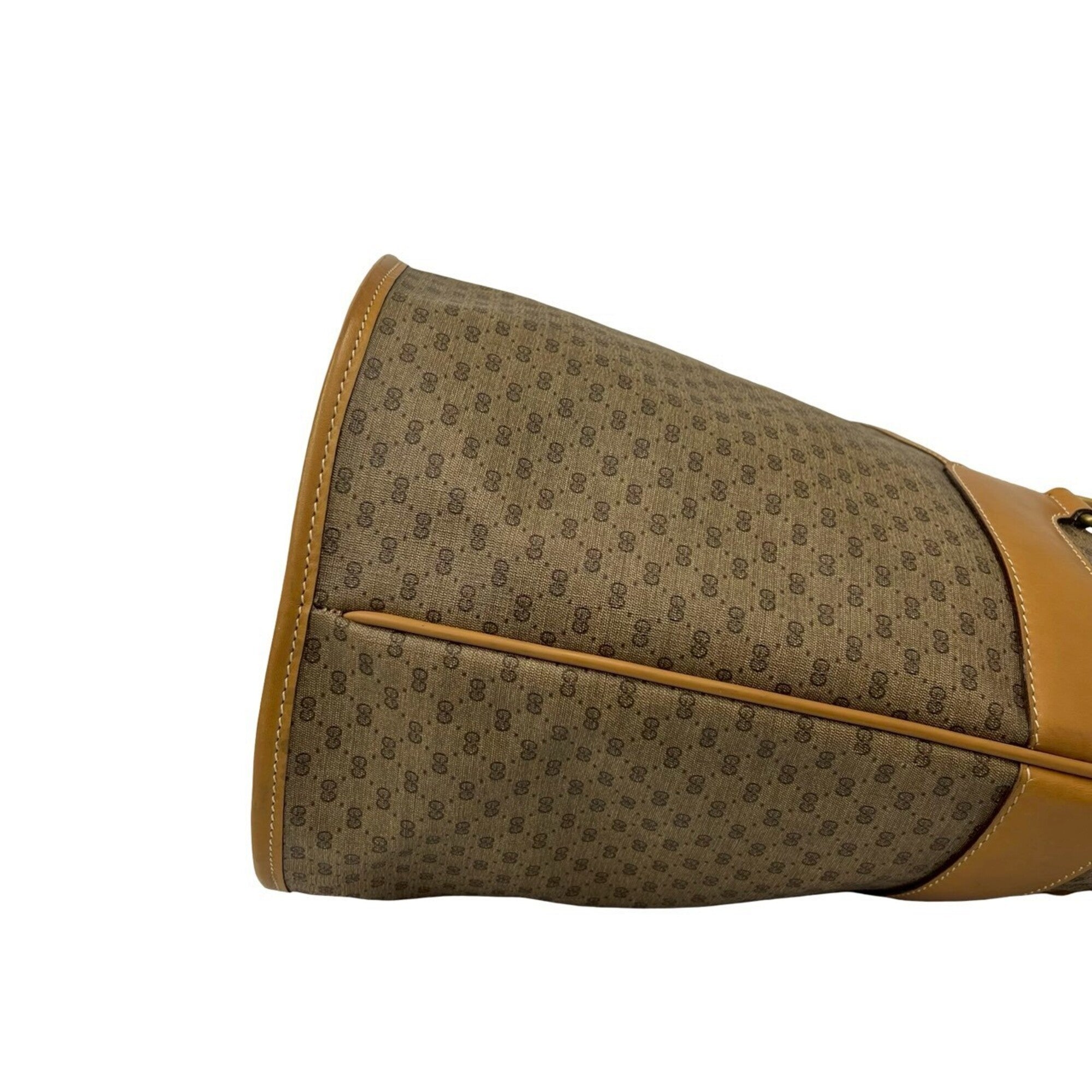 Gucci Brown Green Red Color Leather Pvc Handbag Tote Bag (Pre-Owned)