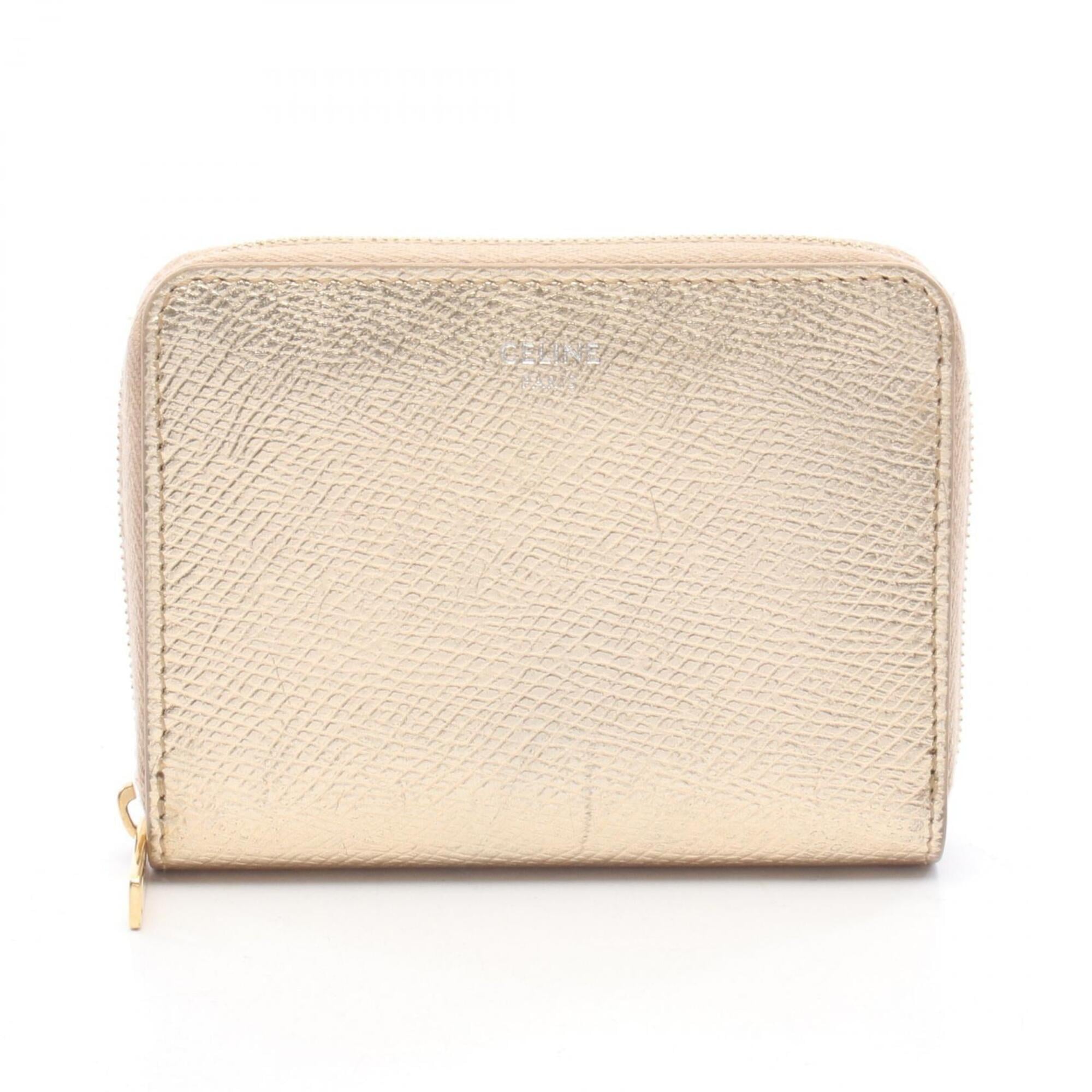 Celine Gold Leather Wallet (Bi-Fold) (Pre-Owned)