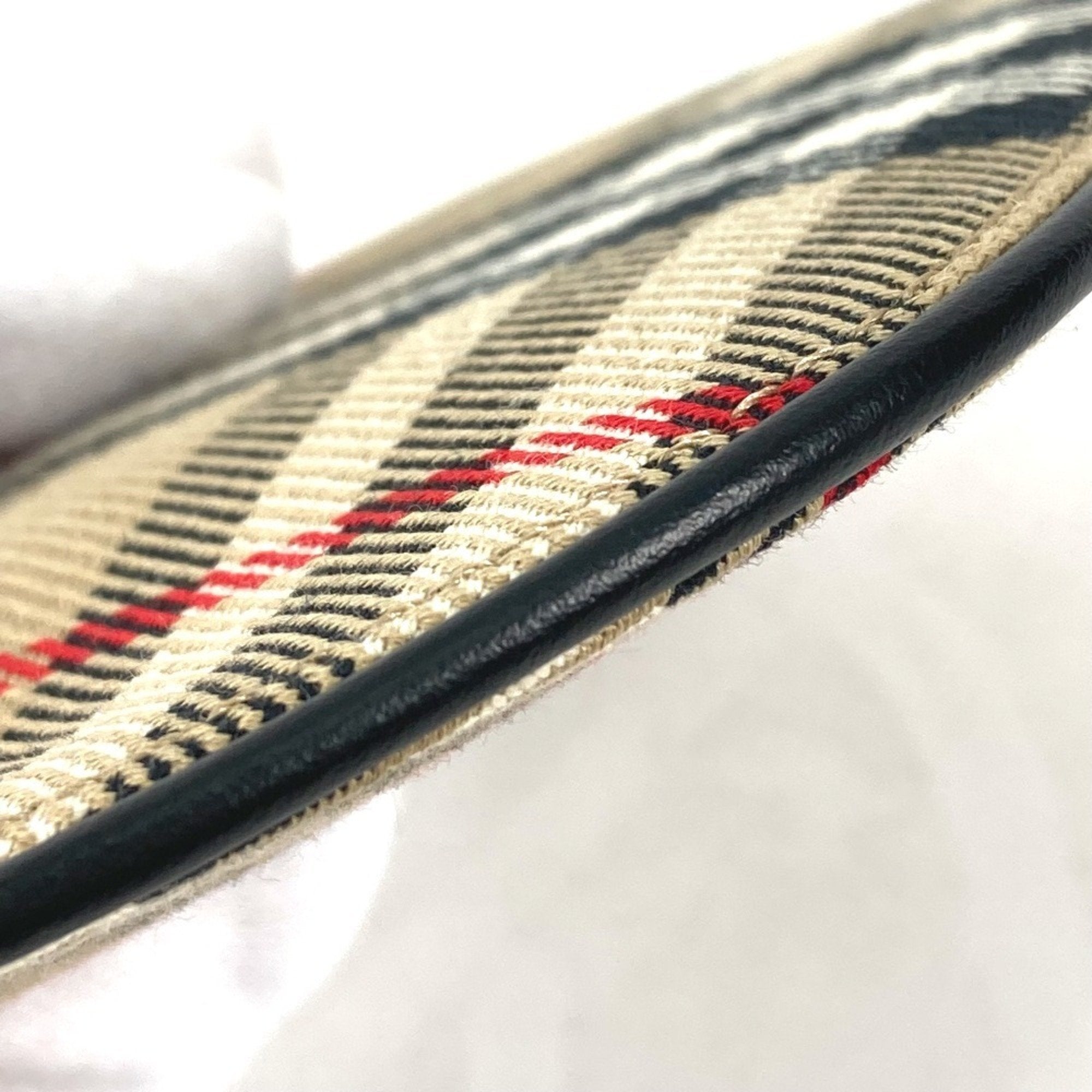 Burberry Beige Leather Canvas Coin Purse/Coin Case (Pre-Owned)
