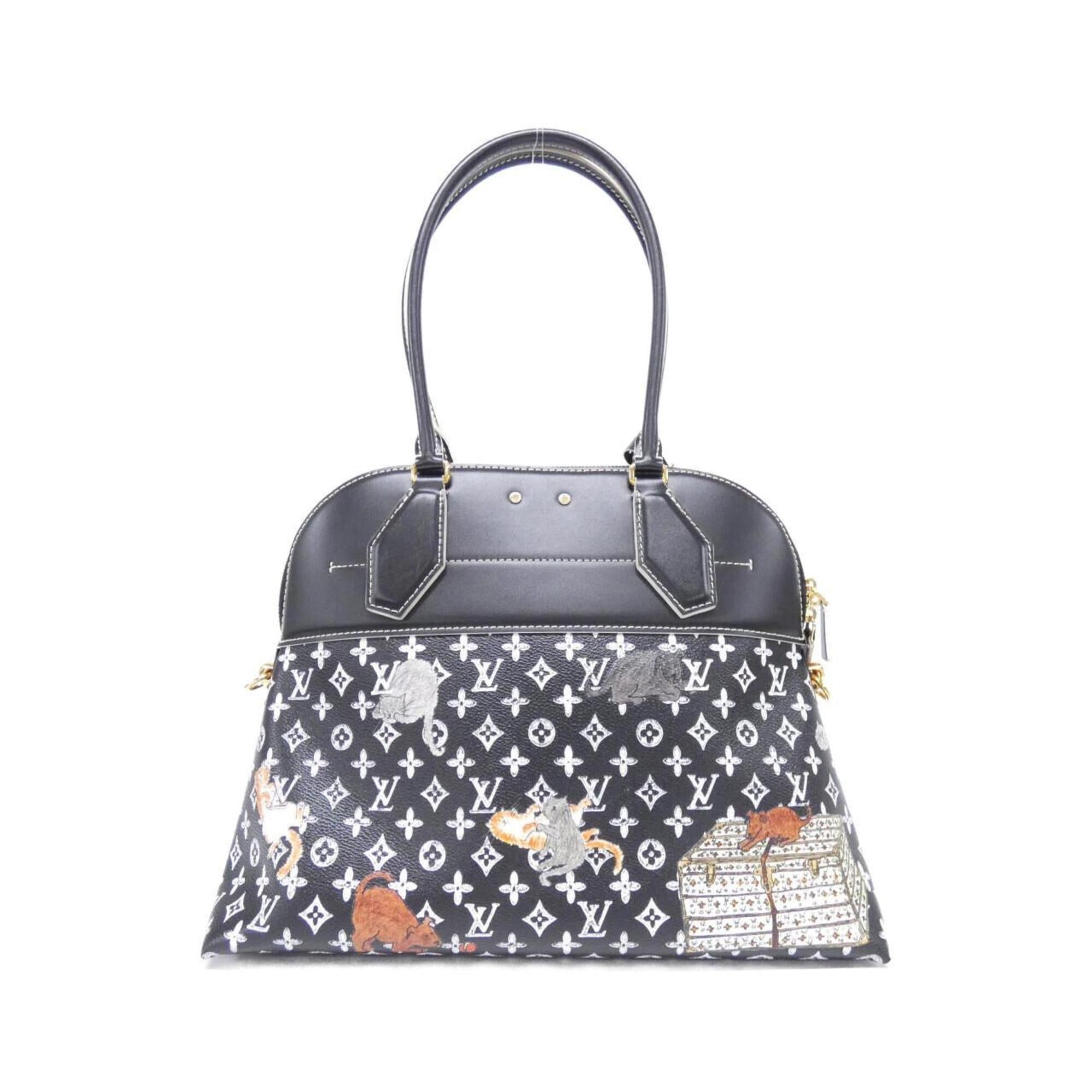 Louis Vuitton Black Coated Canvas Leather Shoulder Bag (Pre-Owned)