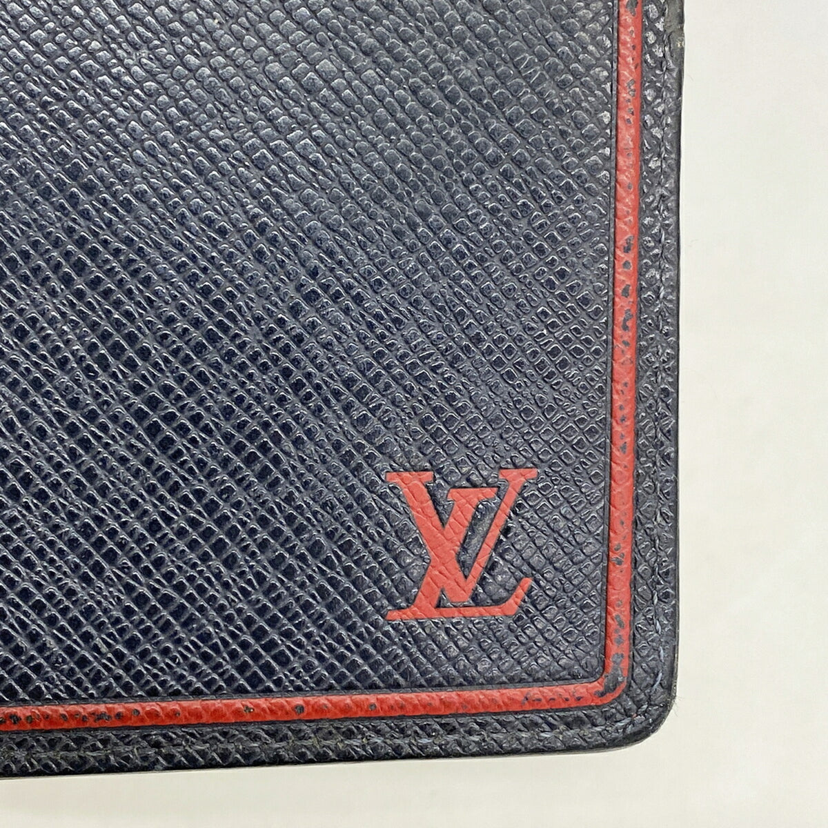 Louis Vuitton Navy Red Color Long Wallet (Bi-Fold) (Pre-Owned)
