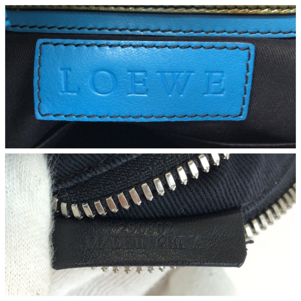 Loewe Blue Leather Handbag Shoulder Bag (Pre-Owned)