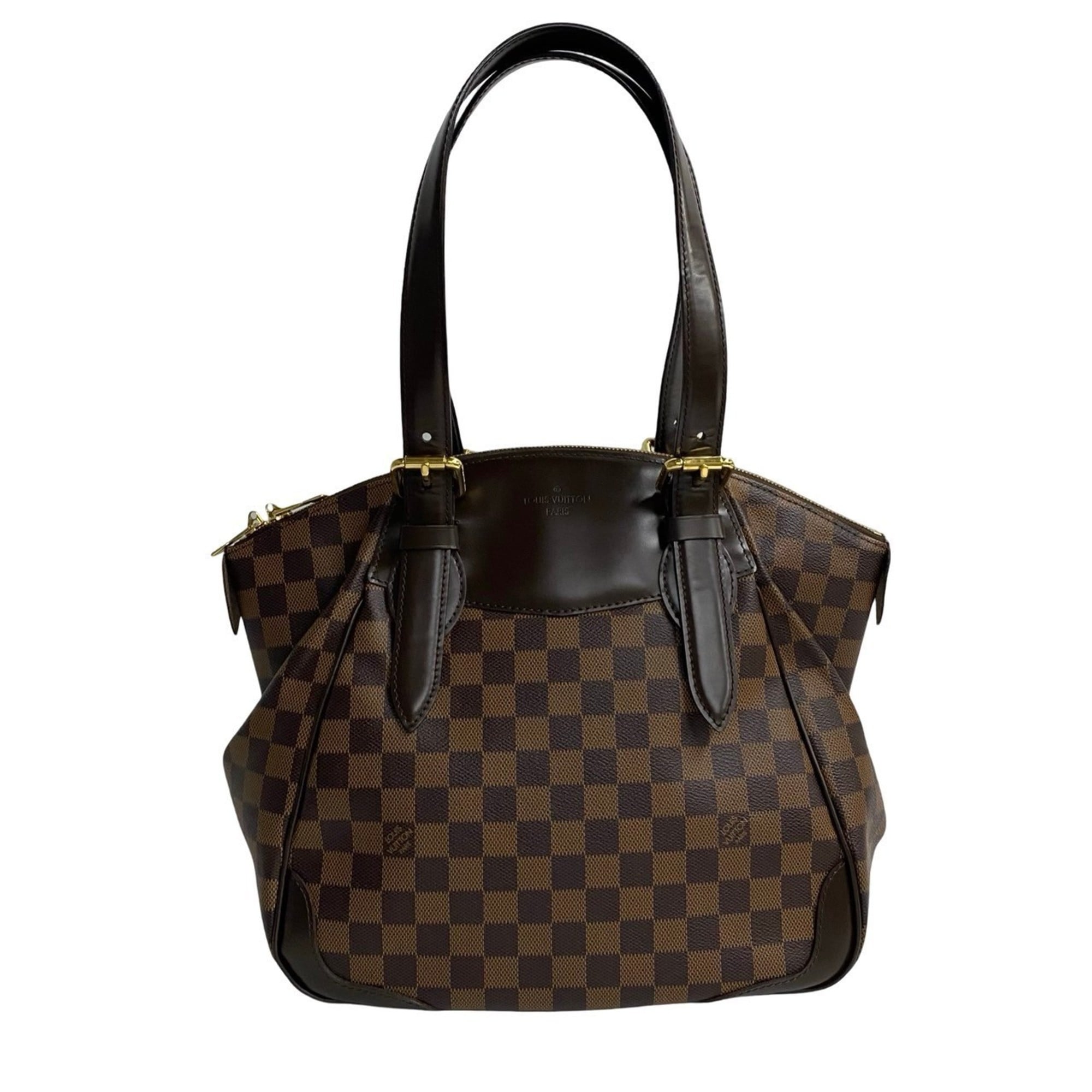Louis Vuitton Brown Leather Pvc Handbag Tote Bag (Pre-Owned)