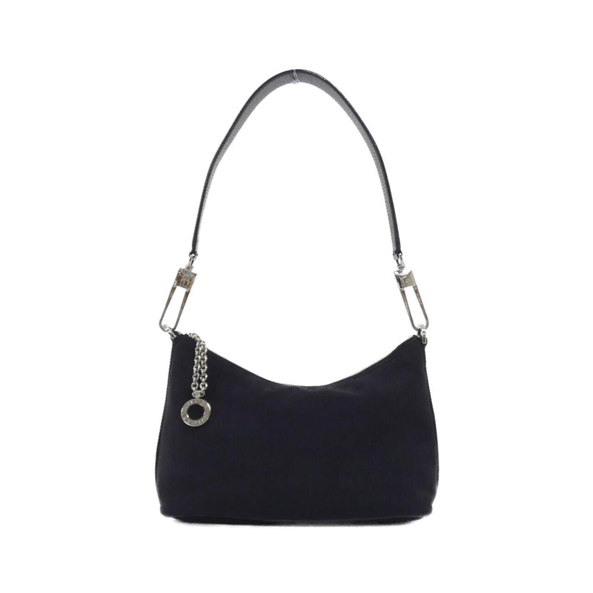 Bvlgari Black Canvas Leather Shoulder Bag (Pre-Owned)