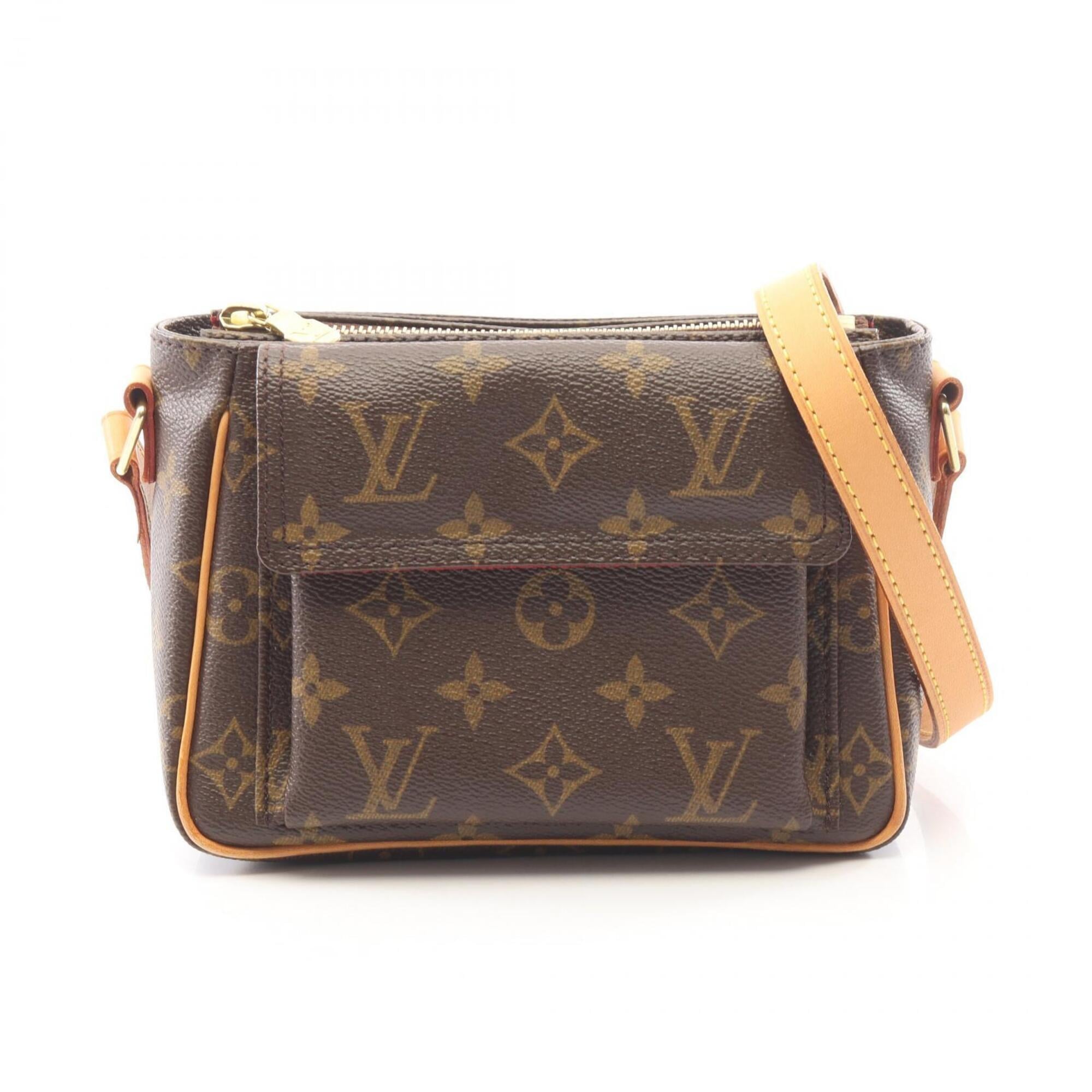 Louis Vuitton Brown Coated Canvas Monogram Leather Handbag Shoulder Bag (Pre-Owned)