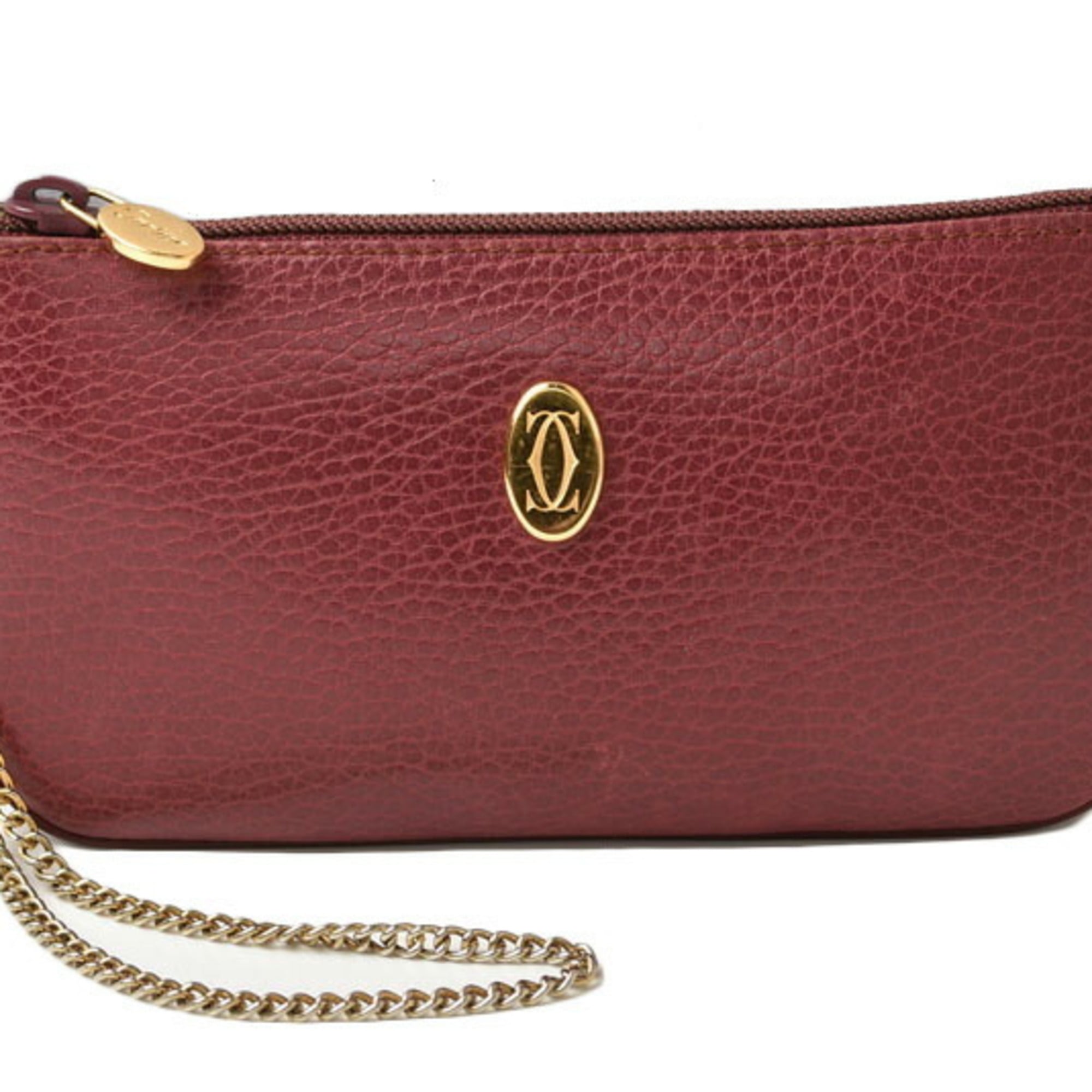 Cartier Must Bordeaux Leather Pouch (Pre-Owned)