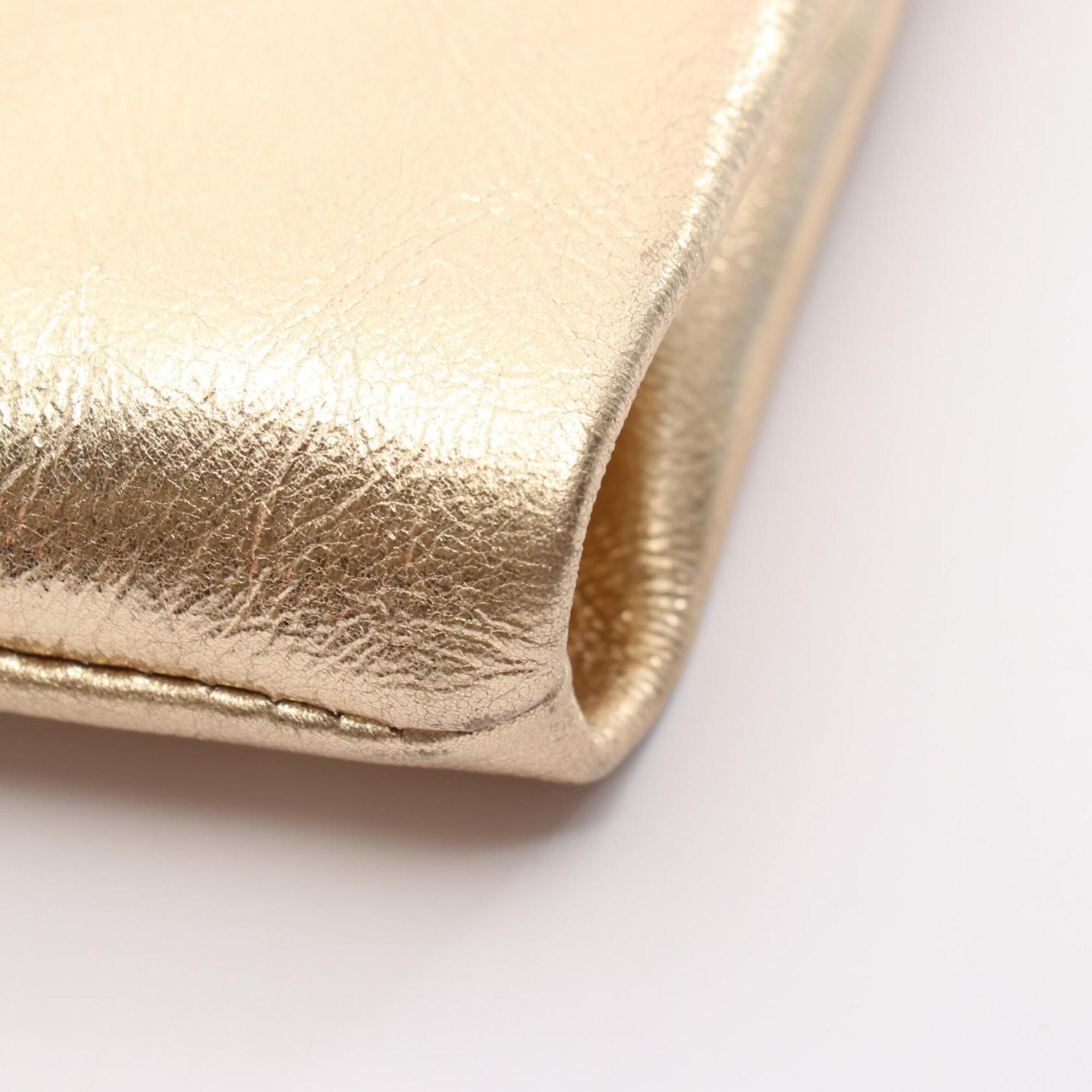 Jimmy Choo Gold Leather Handbag Shoulder Bag (Pre-Owned)