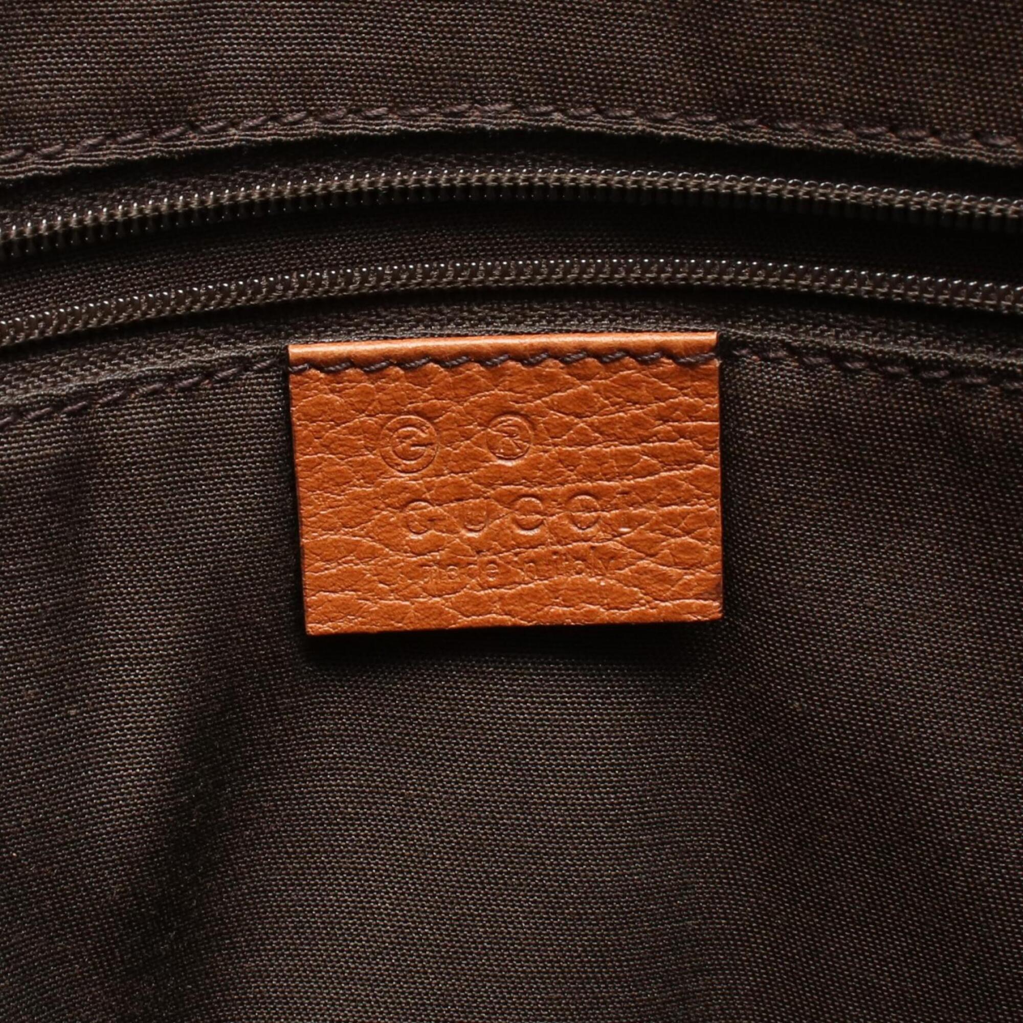 Gucci Brown Leather Handbag Tote Bag (Pre-Owned)