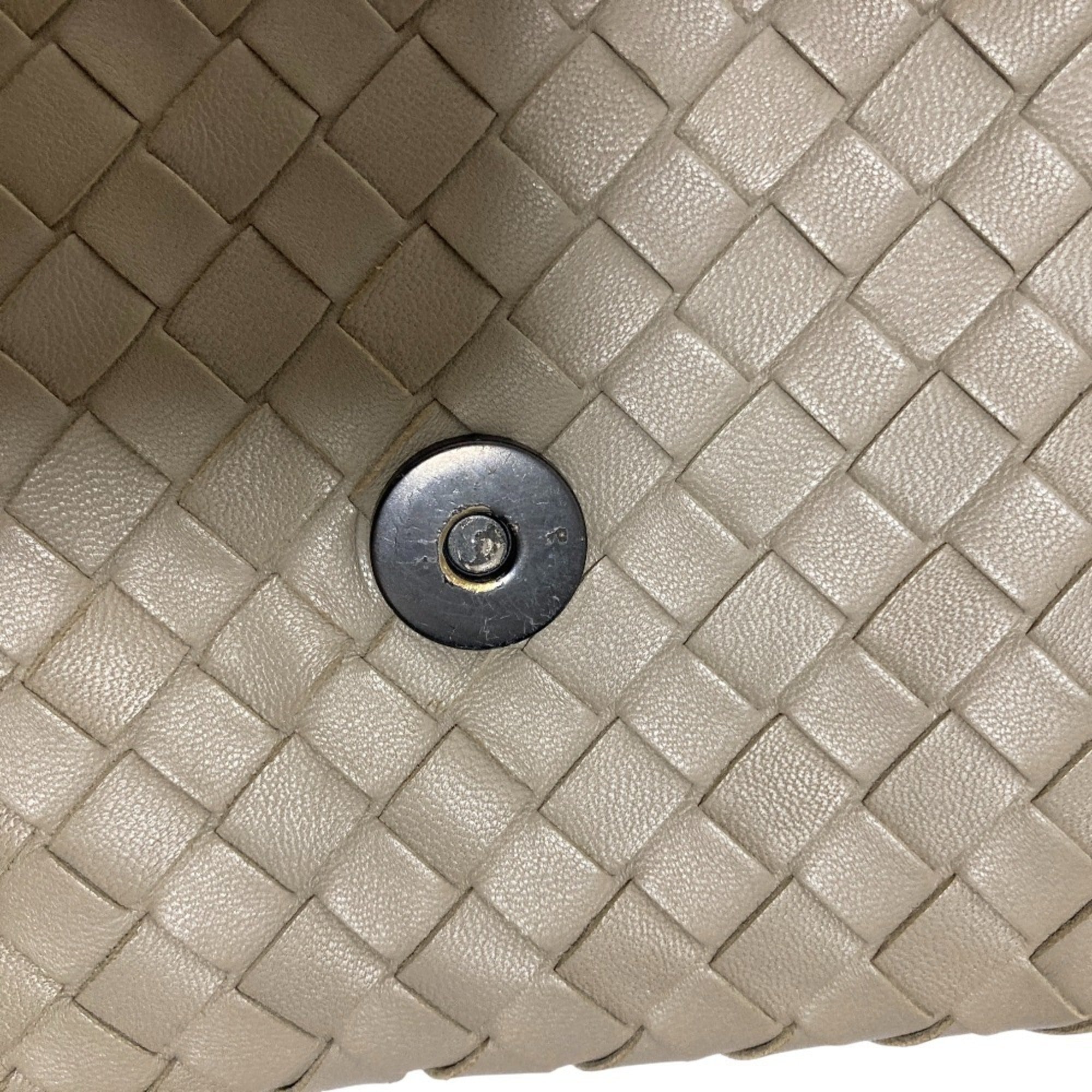 Bottega Veneta Grayish Intrecciato Shoulder Bag (Pre-Owned)