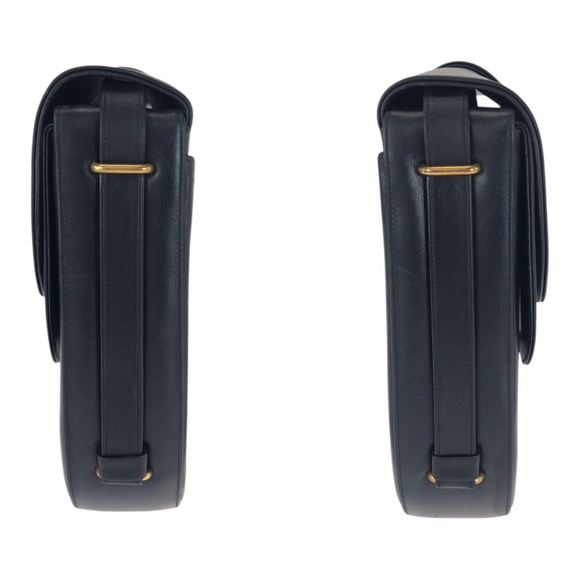 Cartier Sapphire Line Black Leather Pochette Shoulder Bag (Pre-Owned)