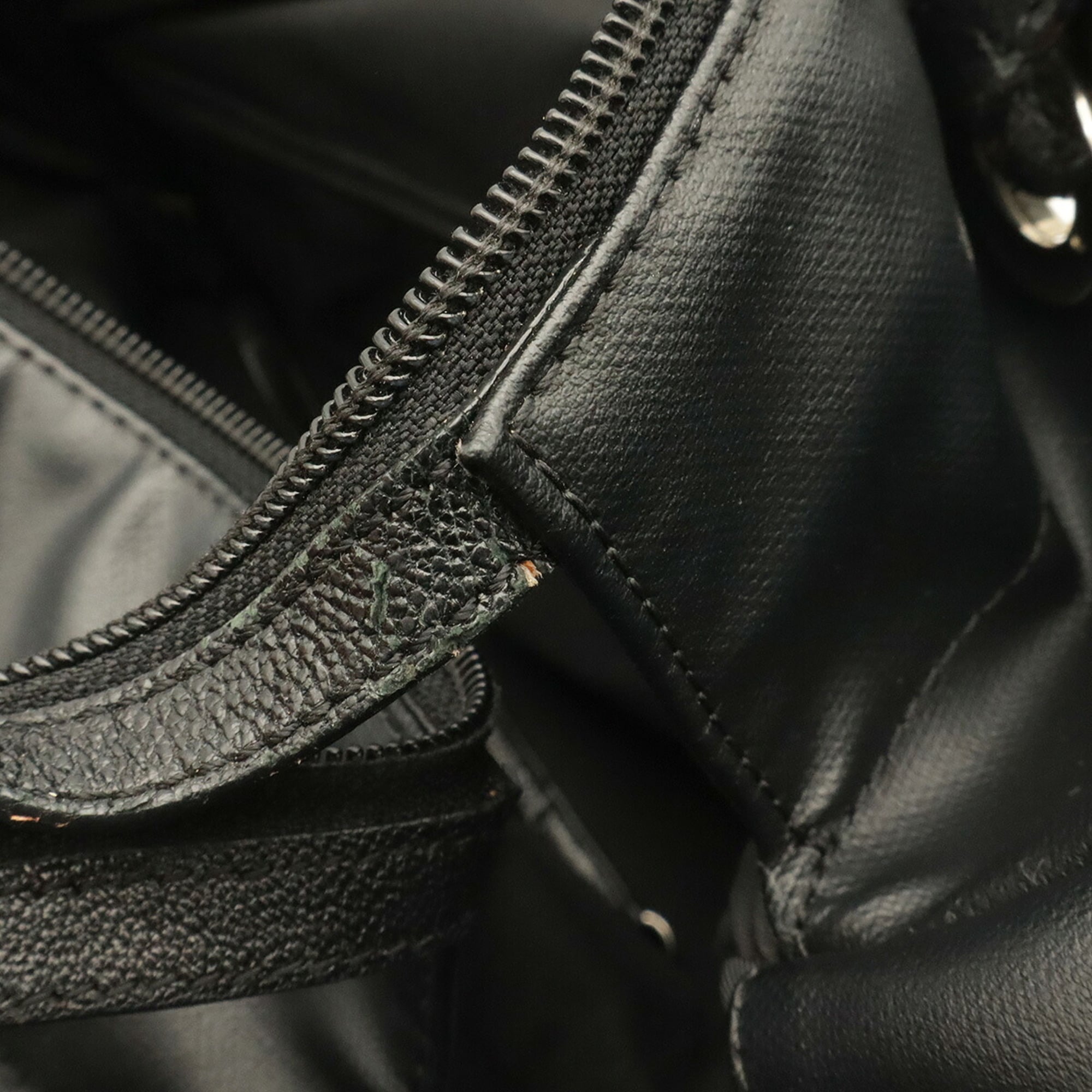 Chanel Black Coated Canvas Pouch Shoulder Bag Tote Bag (Pre-Owned)