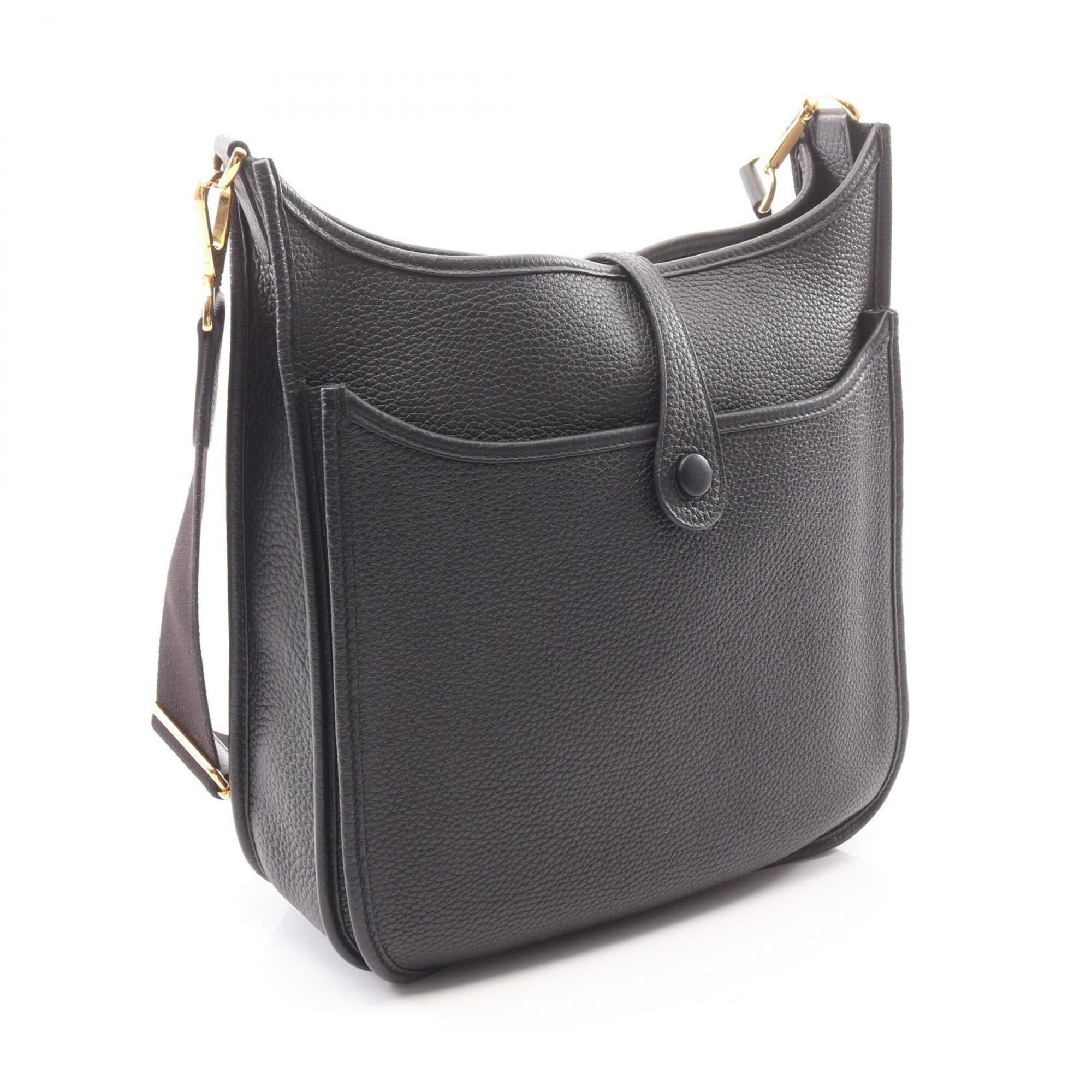 Hermes Black Taurillon Clemence Leather Handbag Shoulder Bag (Pre-Owned)