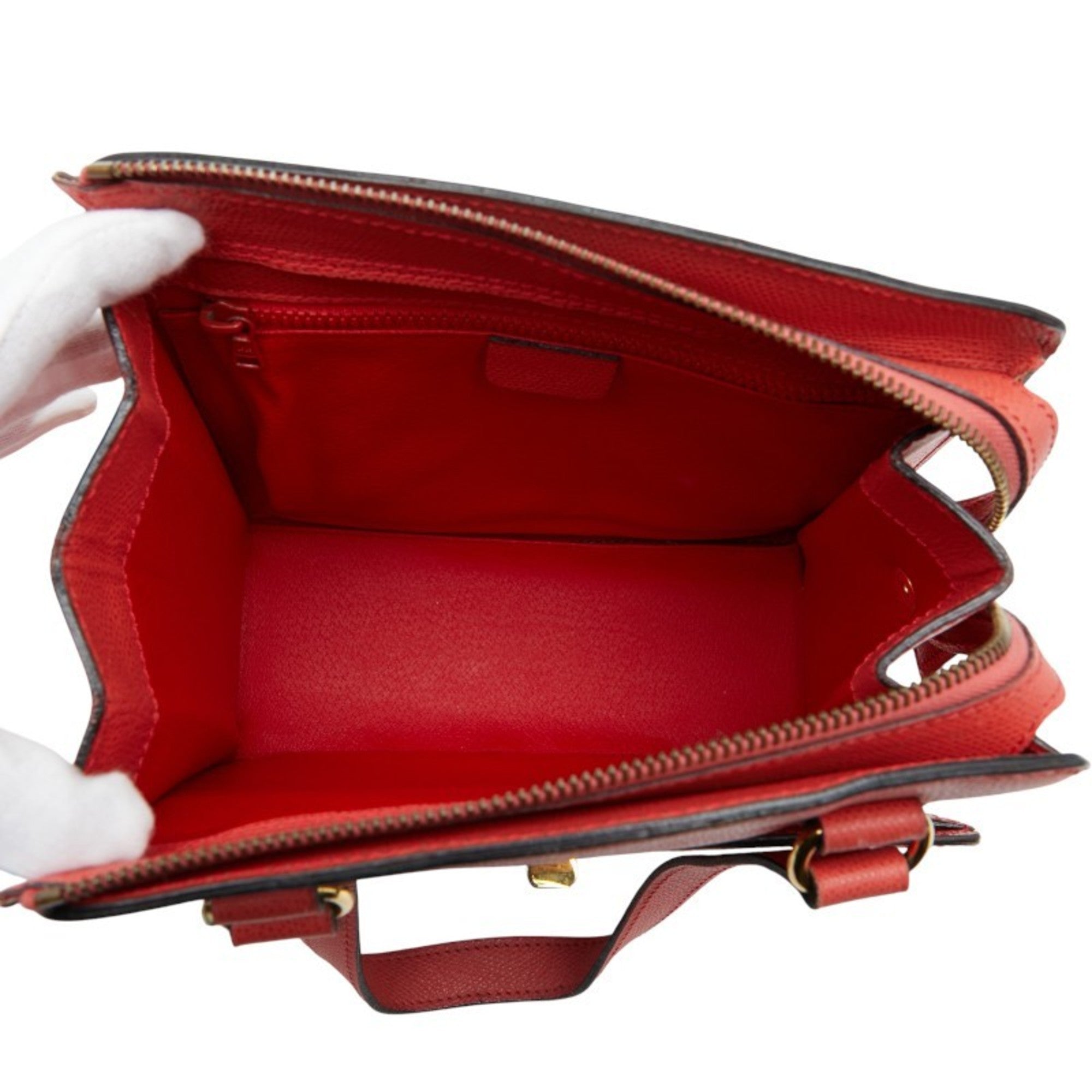 Celine Red Color Leather Handbag (Pre-Owned)