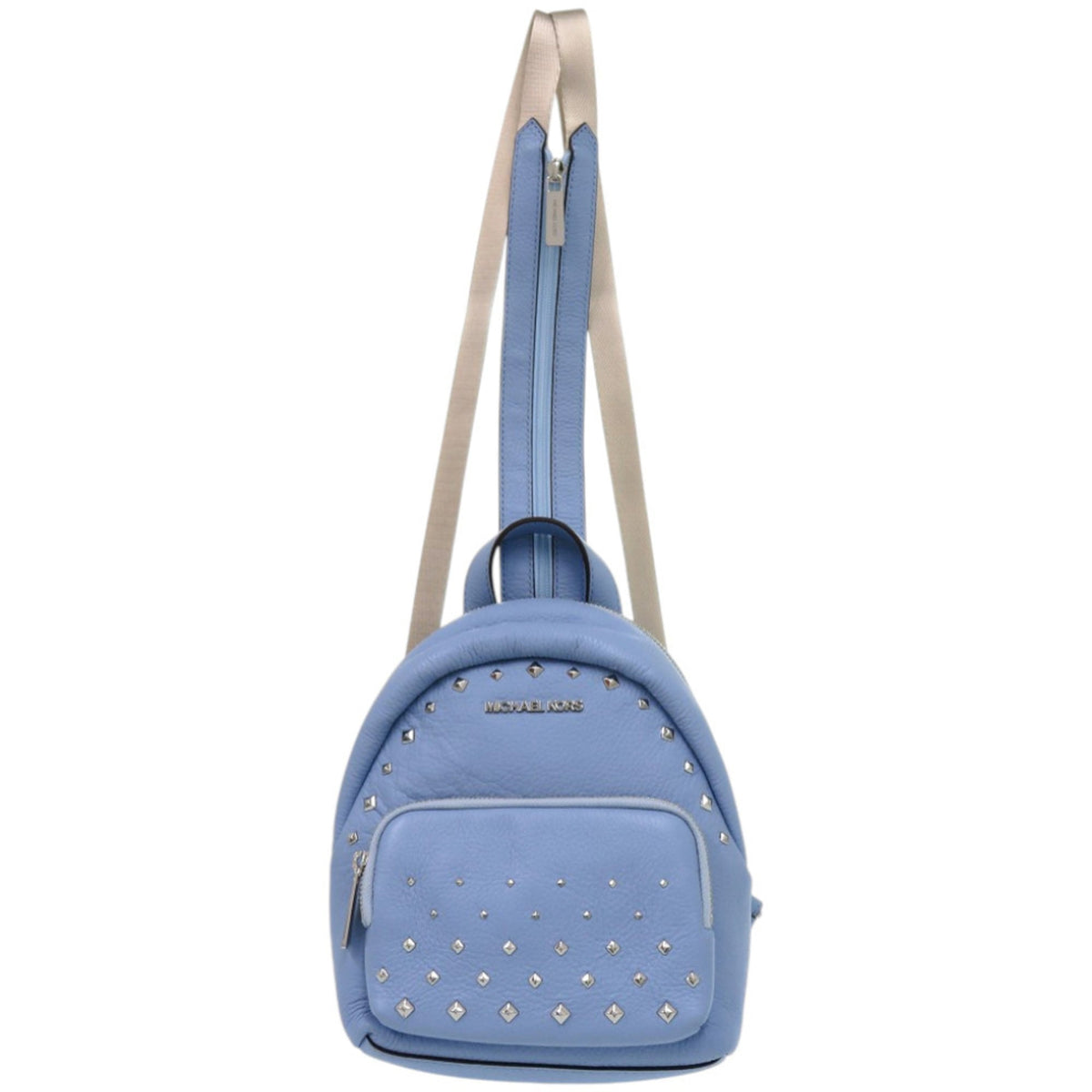 Michael Kors Beige Light Blue Coated Canvas Backpack (Pre-Owned)